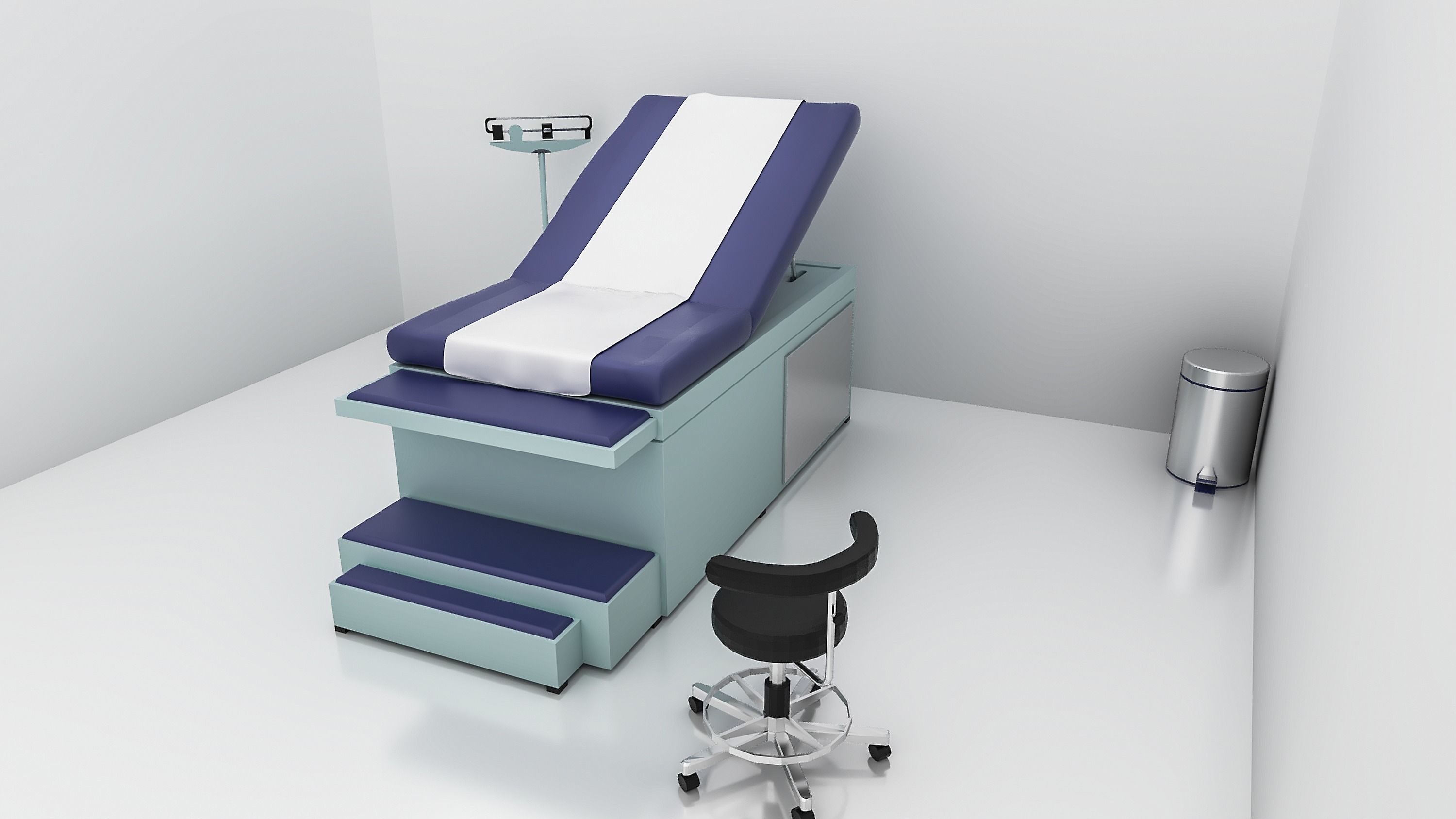 Medical Furniture -Equipment - Clinic Exam Table - 3D model_2