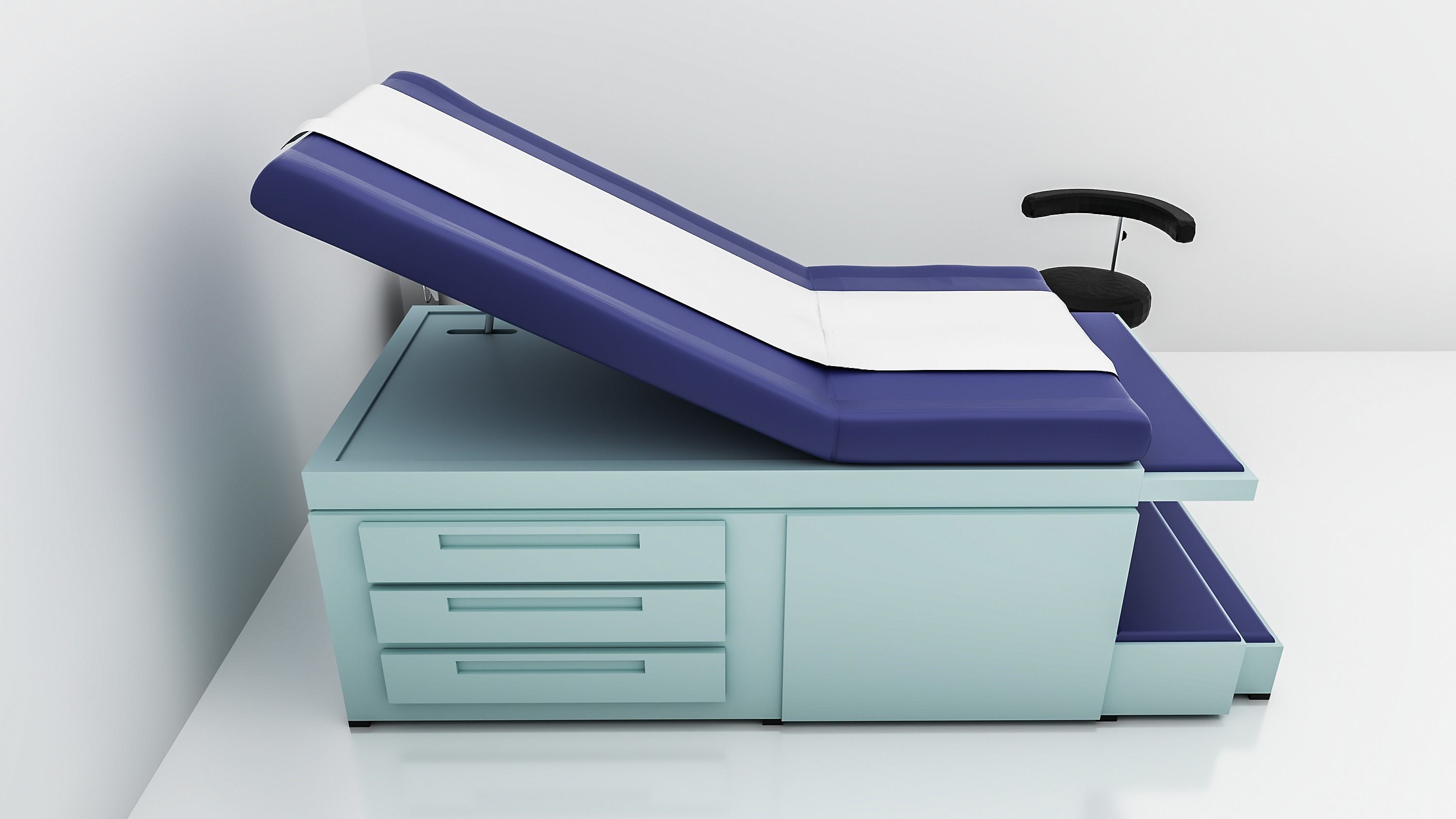 Medical Furniture -Equipment - Clinic Exam Table - 3D model_7