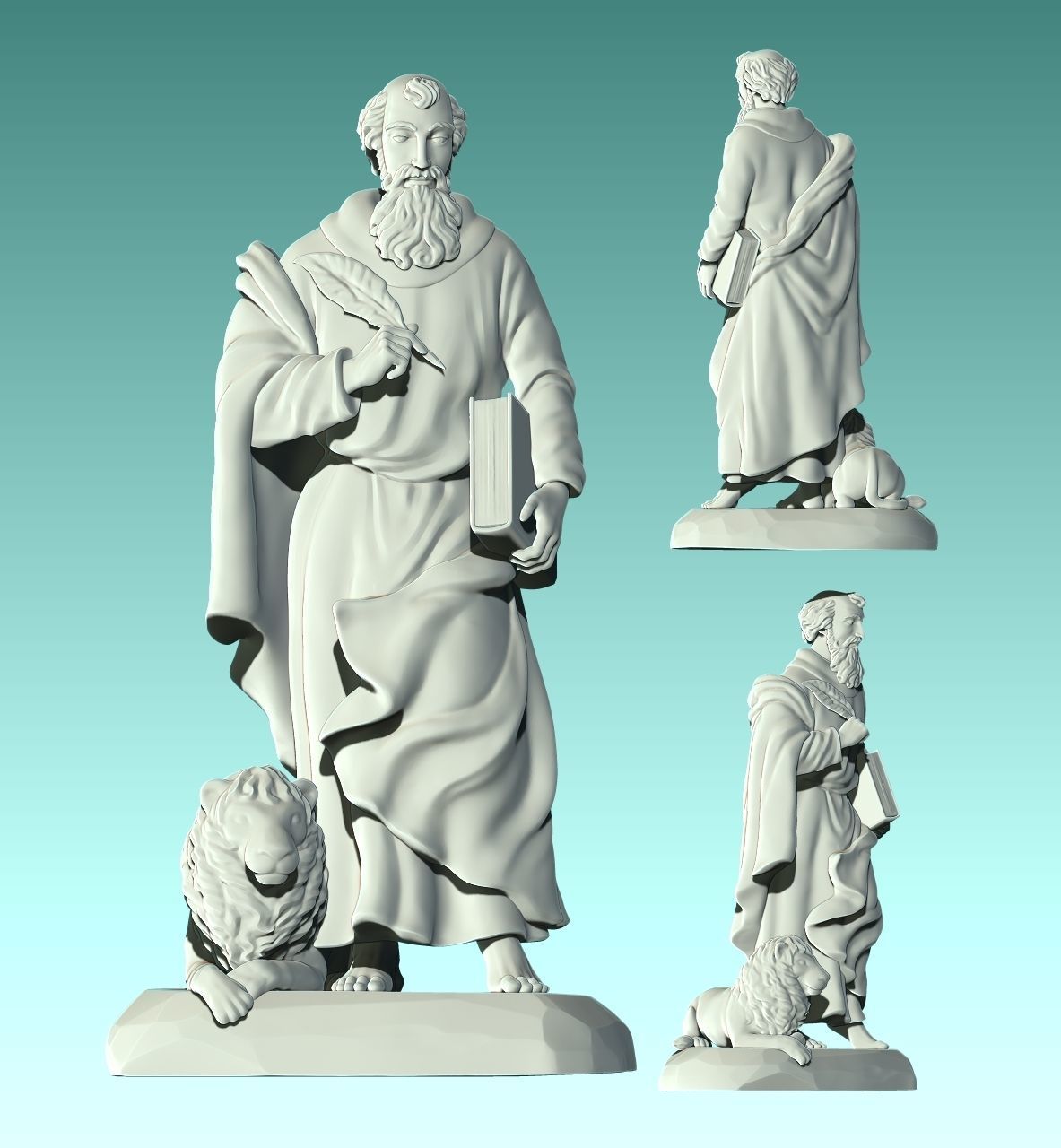 Mark-Marcus-Marcos-Evangelist - CNC Router Carving 3D print model_12