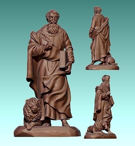 Mark-Marcus-Marcos-Evangelist - CNC Router Carving 3D print model