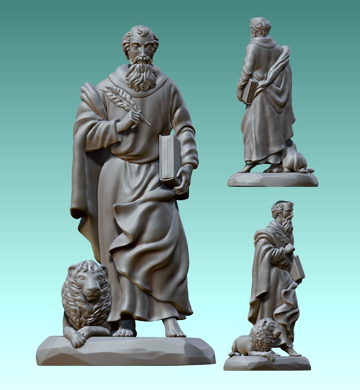 Mark-Marcus-Marcos-Evangelist - CNC Router Carving 3D print model_2