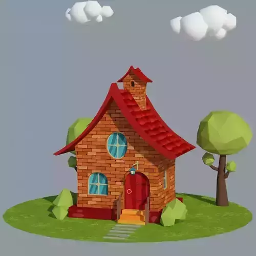 Low Poly Red House 