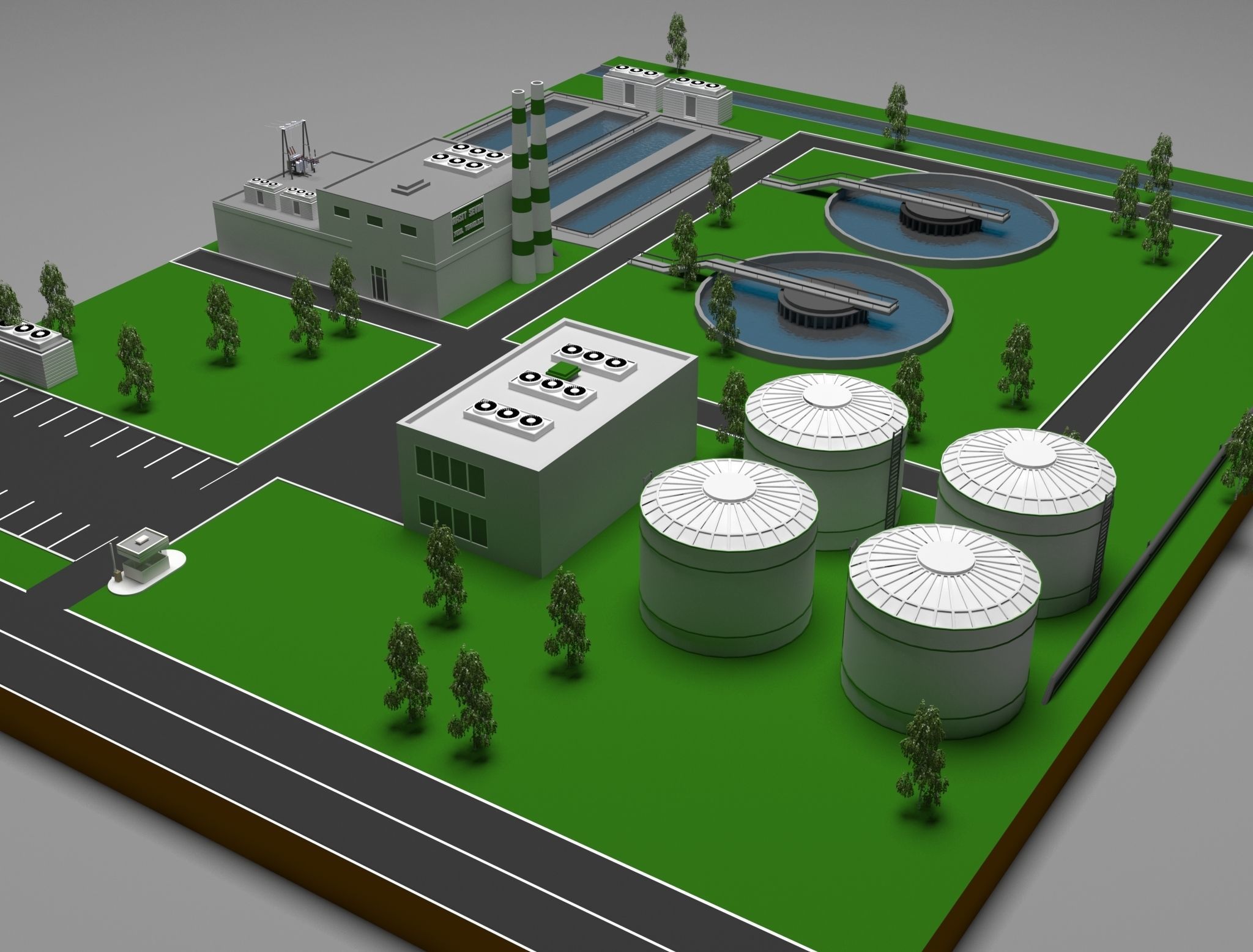 Isometric Treatment Plant 3D model_1