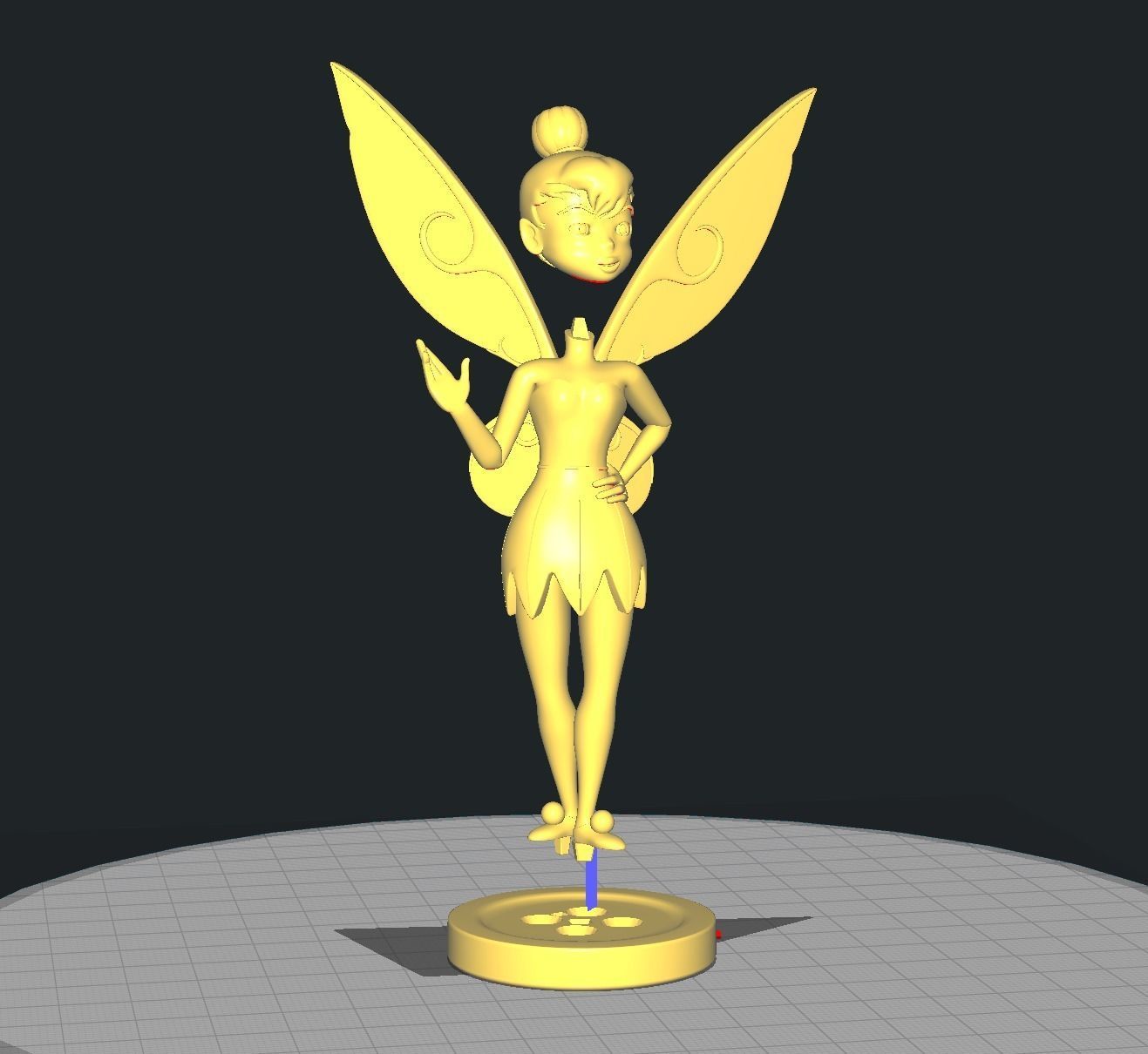 Tinkerbell Waving 3D print model_4