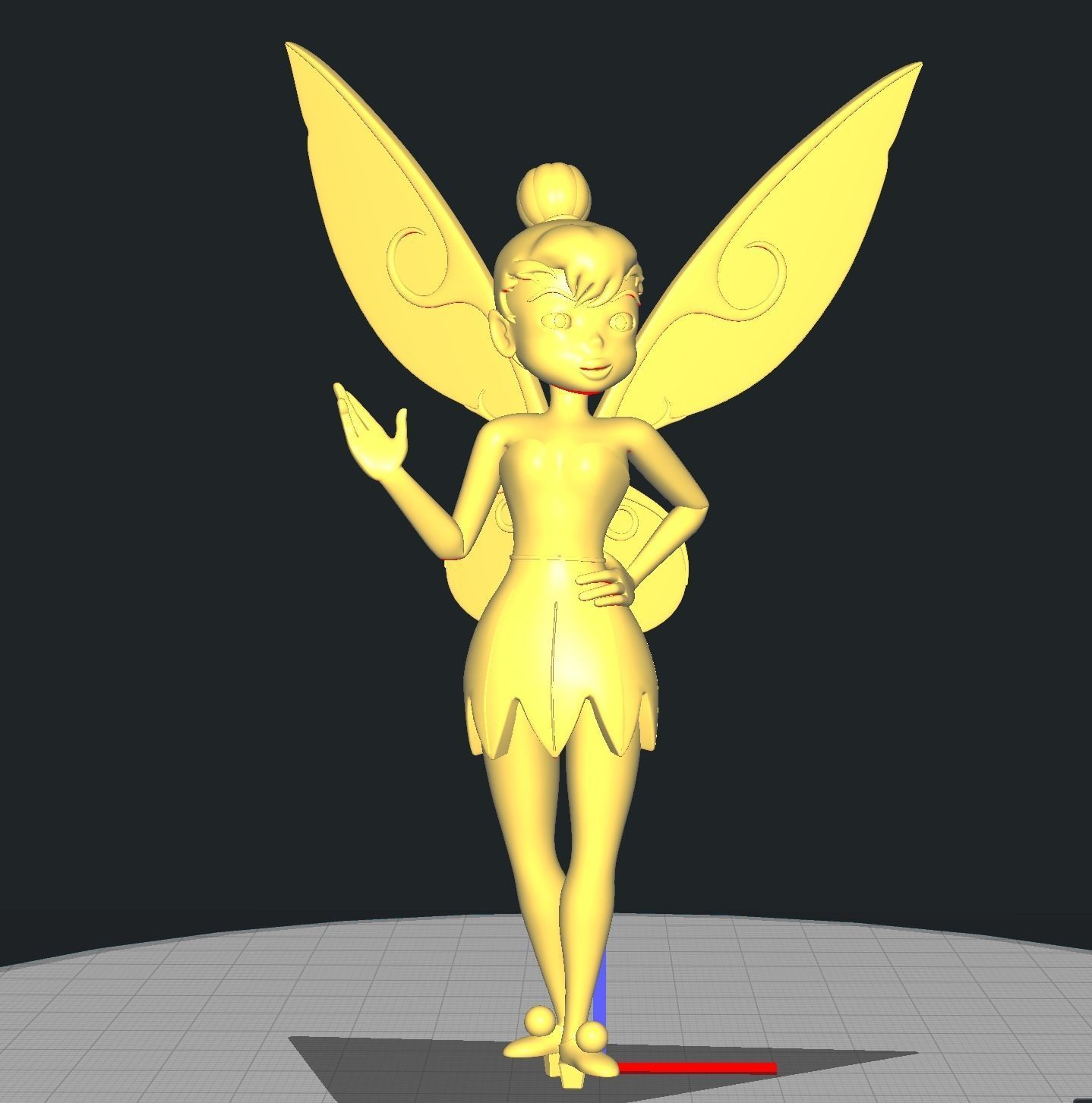 Tinkerbell Waving 3D print model_5