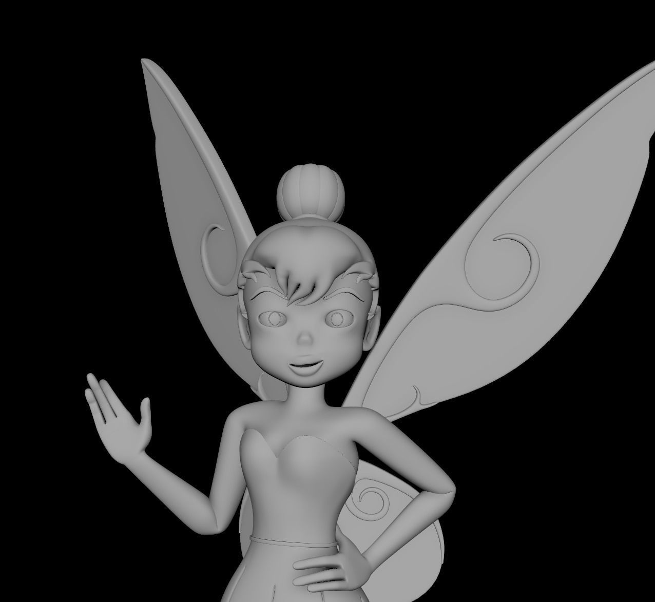 Tinkerbell Waving 3D print model_2
