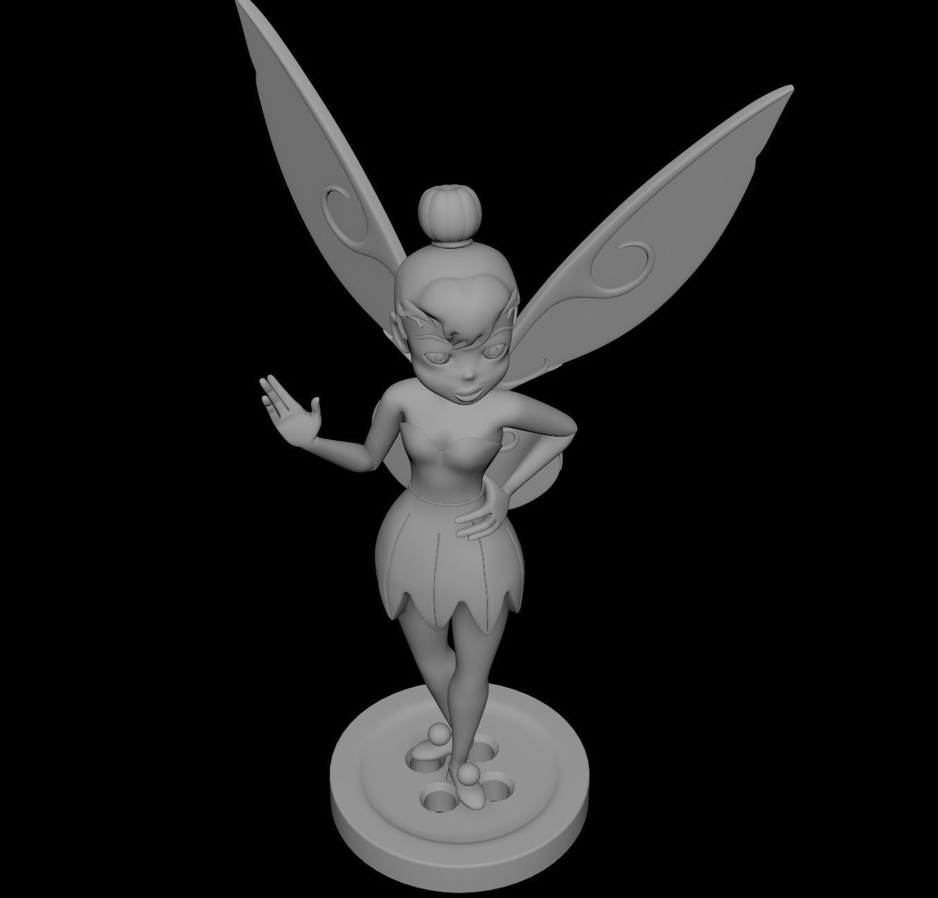 Tinkerbell Waving 3D print model_3