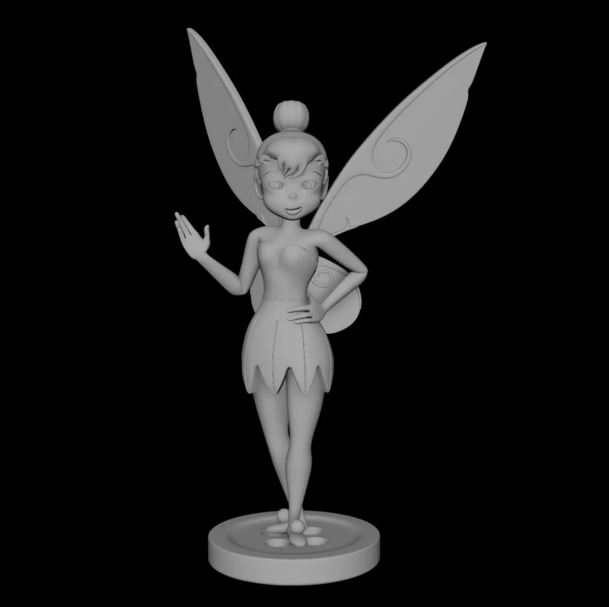 Tinkerbell Waving 3D print model_0