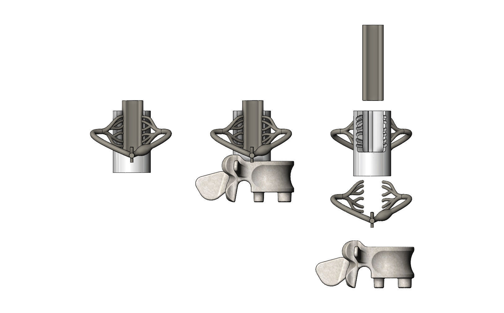 Simplified spinal cord cross section 3D print model_10