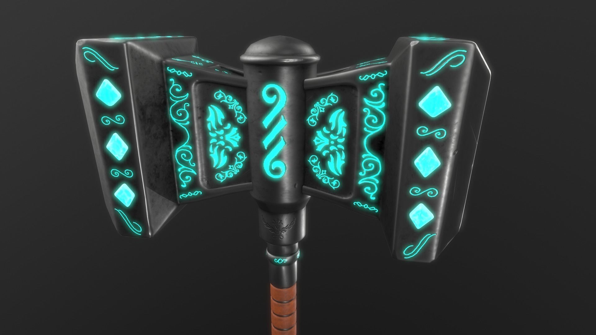 Fantasy Hammer Low-poly 3D model_13