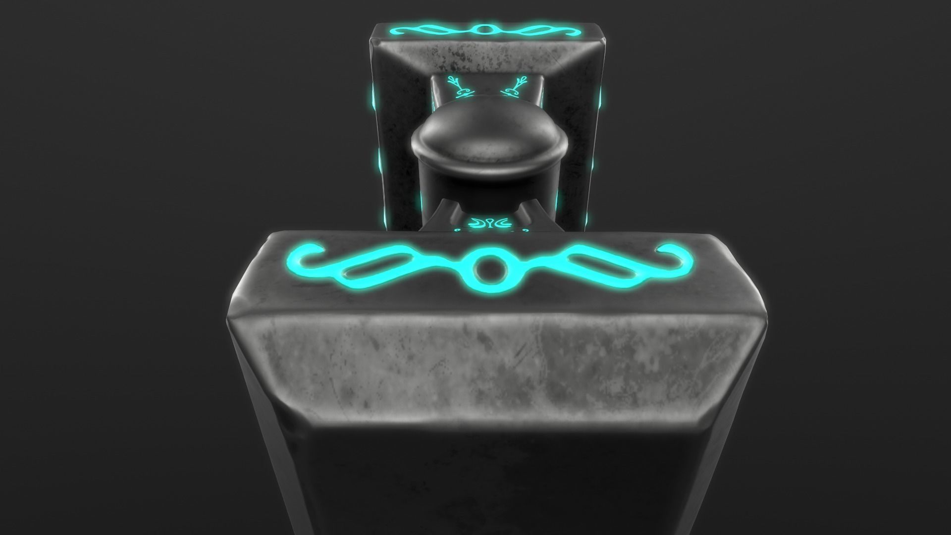 Fantasy Hammer Low-poly 3D model_5