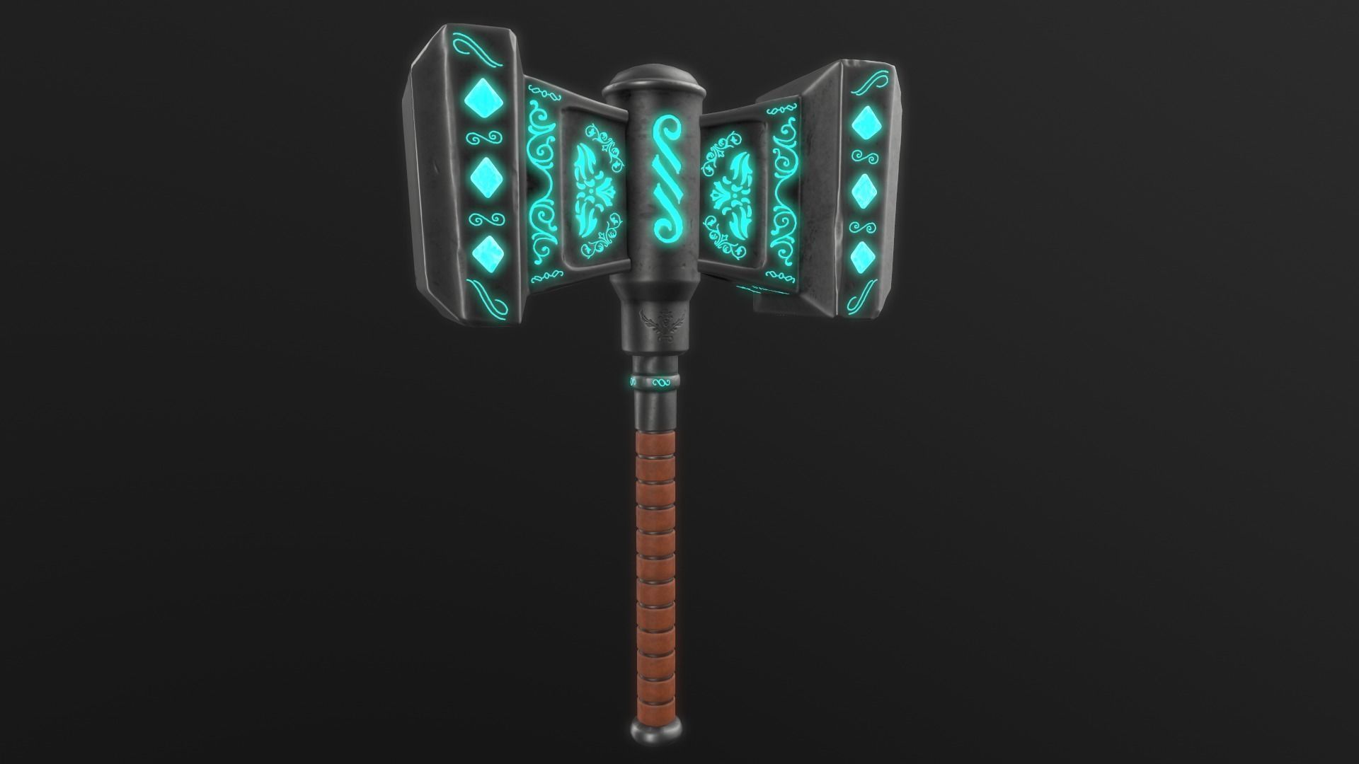 Fantasy Hammer Low-poly 3D model_2