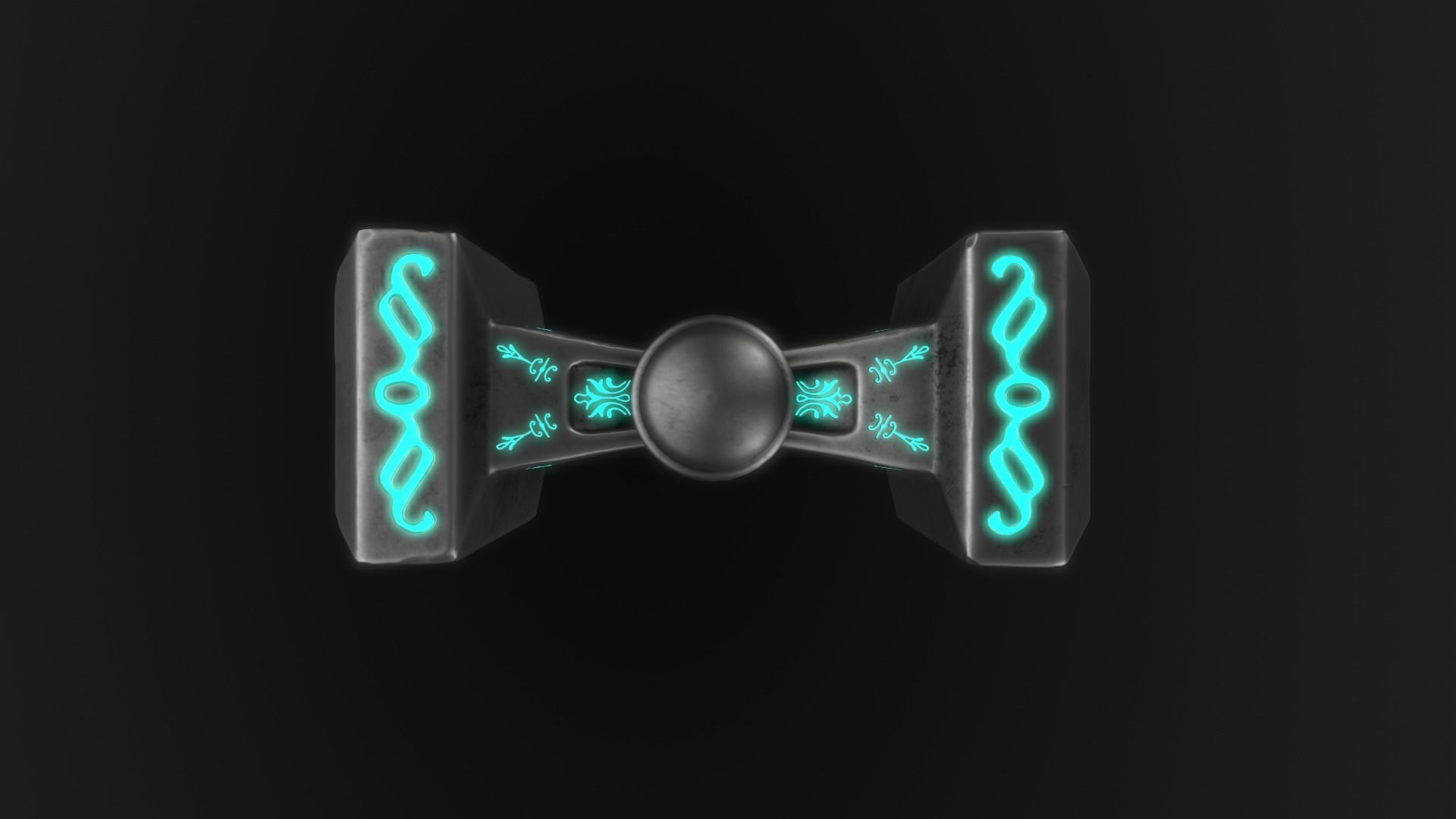 Fantasy Hammer Low-poly 3D model_10