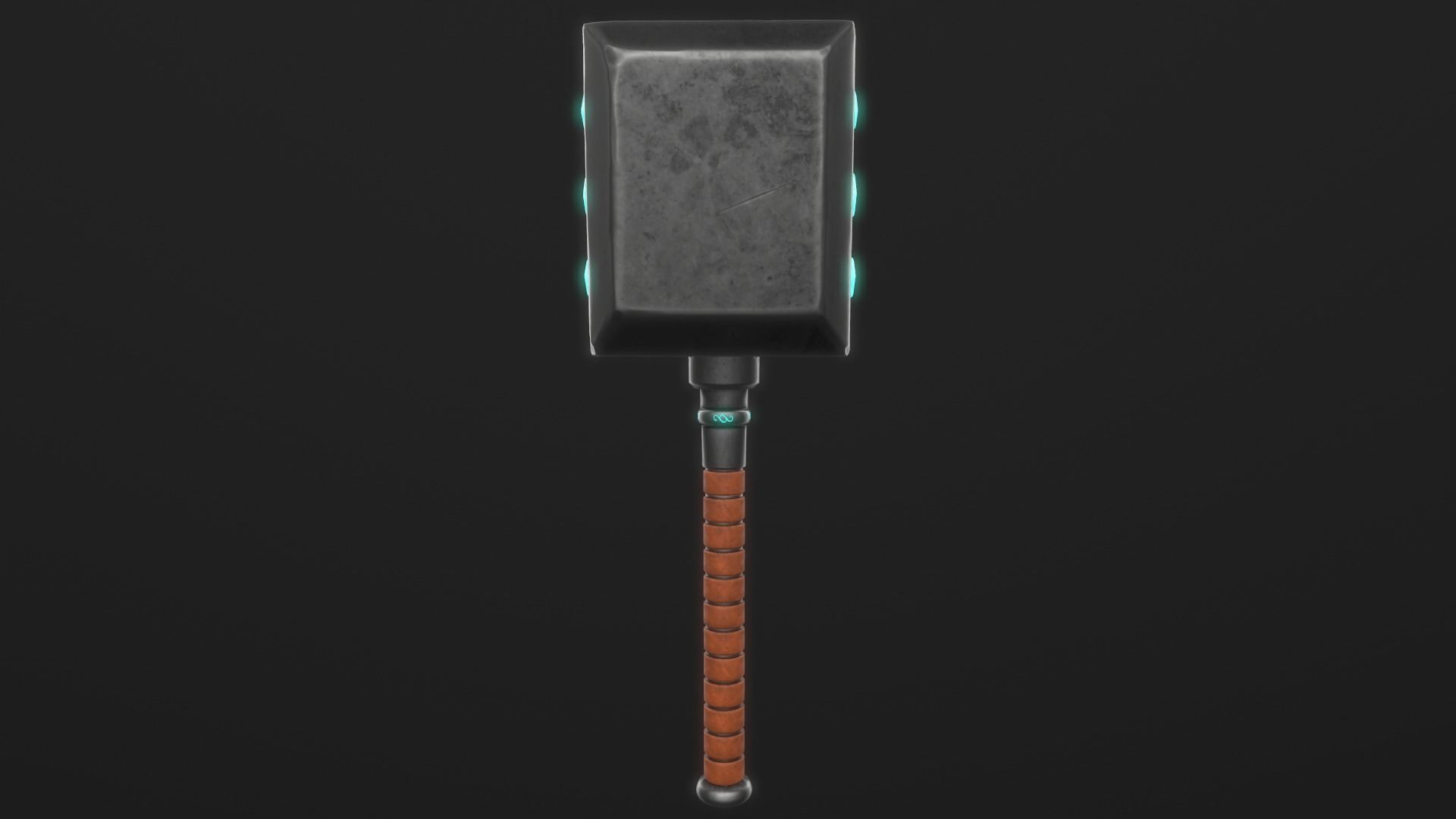 Fantasy Hammer Low-poly 3D model_6