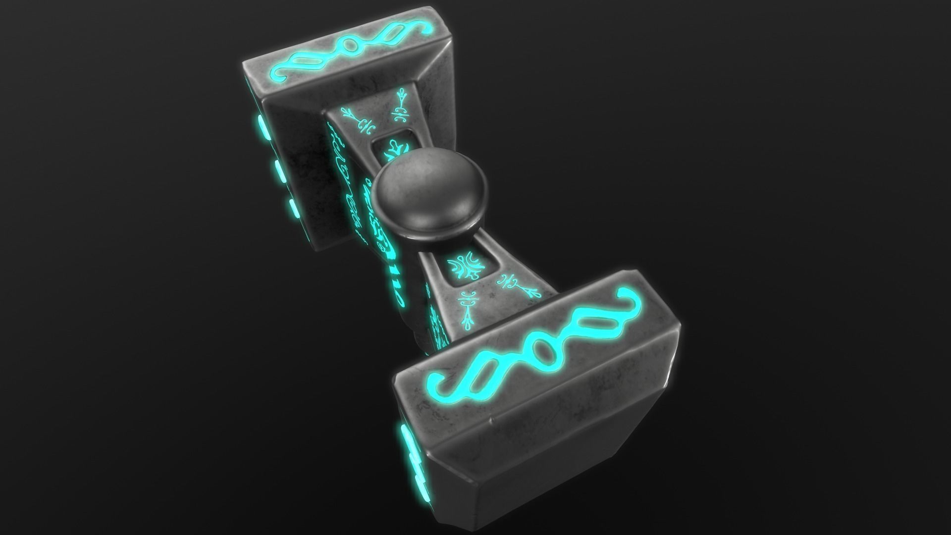 Fantasy Hammer Low-poly 3D model_14