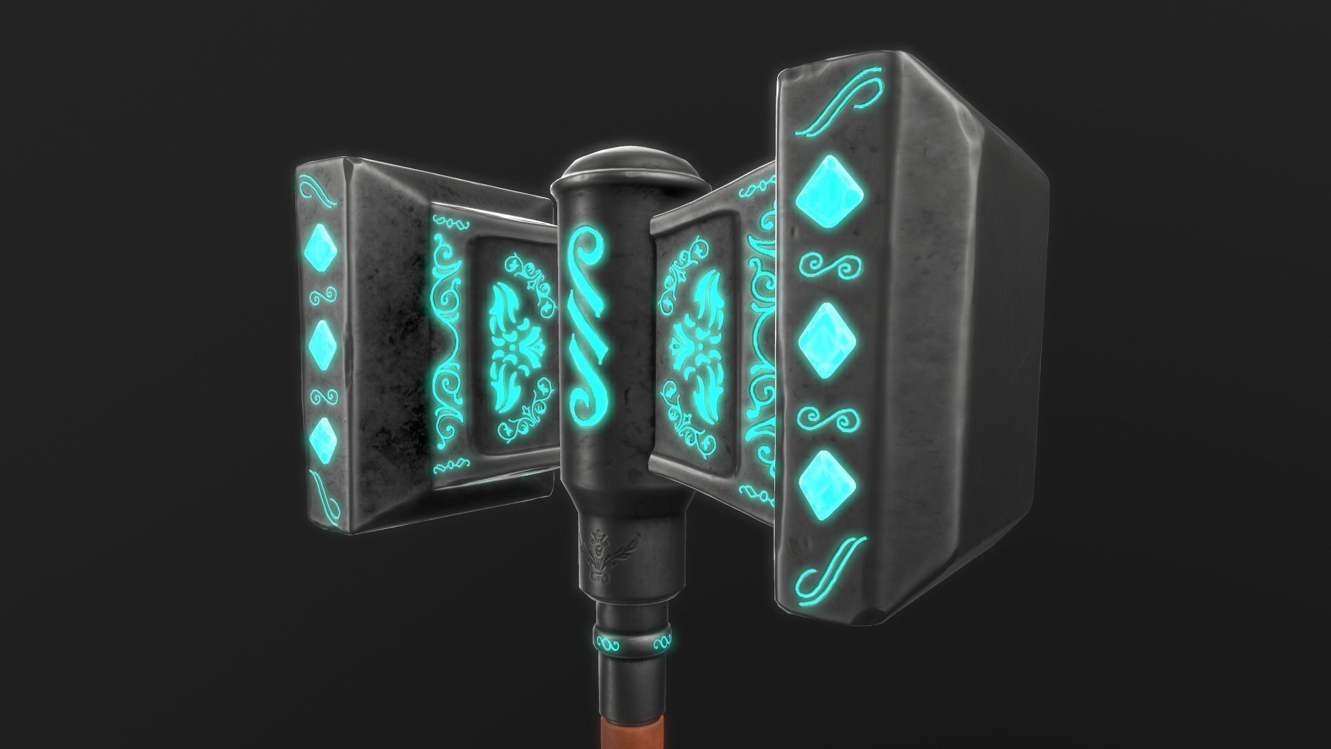 Fantasy Hammer Low-poly 3D model_16