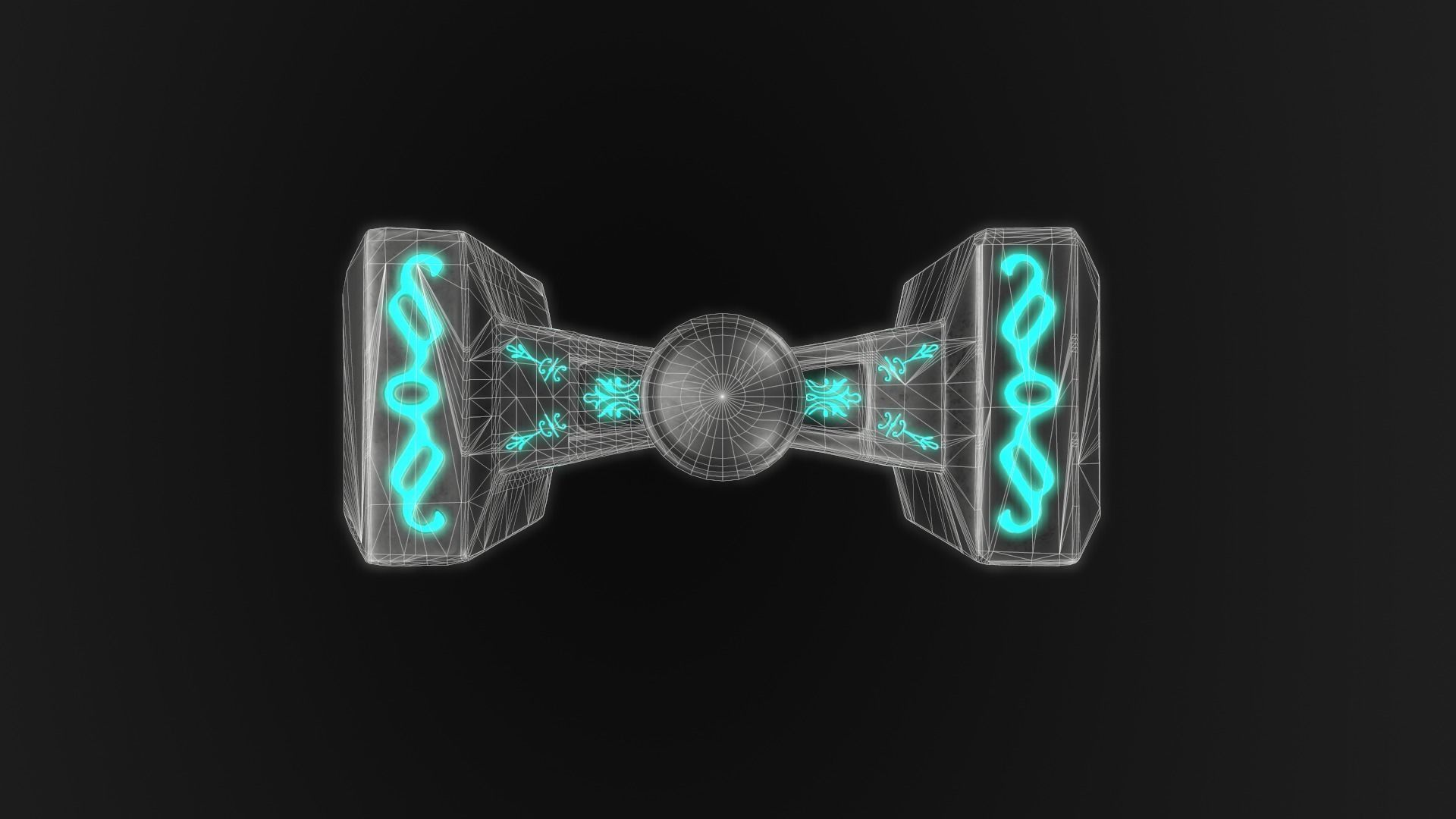 Fantasy Hammer Low-poly 3D model_12