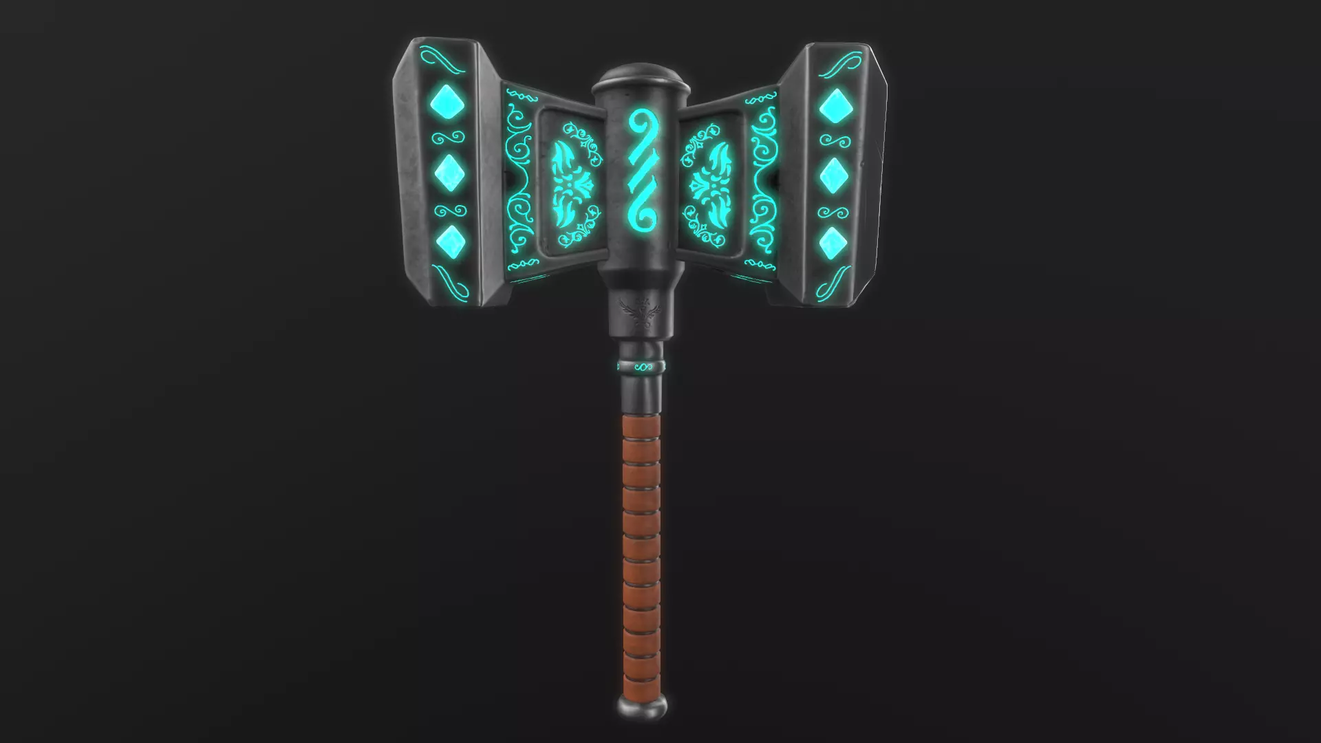 Fantasy Hammer Low-poly 3D model_0