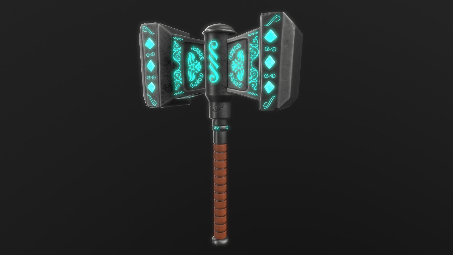Fantasy Hammer Low-poly 3D model_15