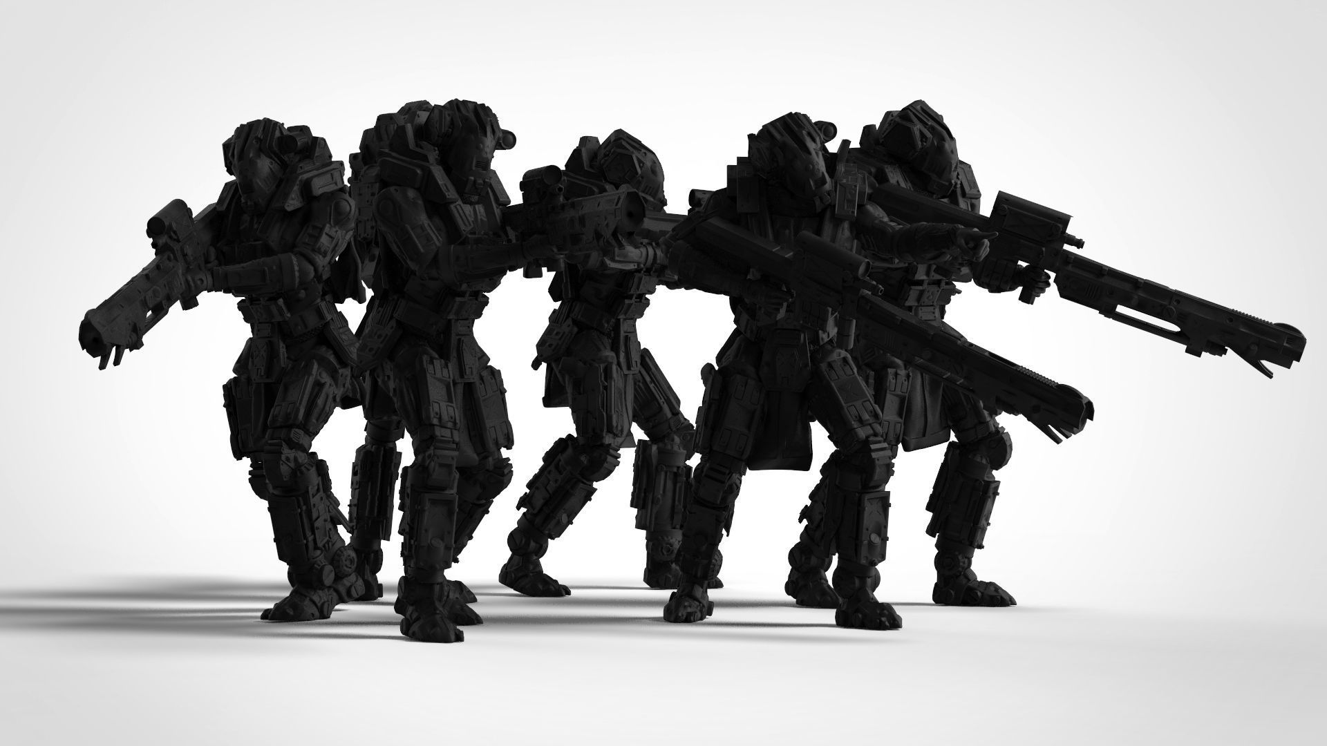 Scifi sniper rifle miniature 3D print model_5