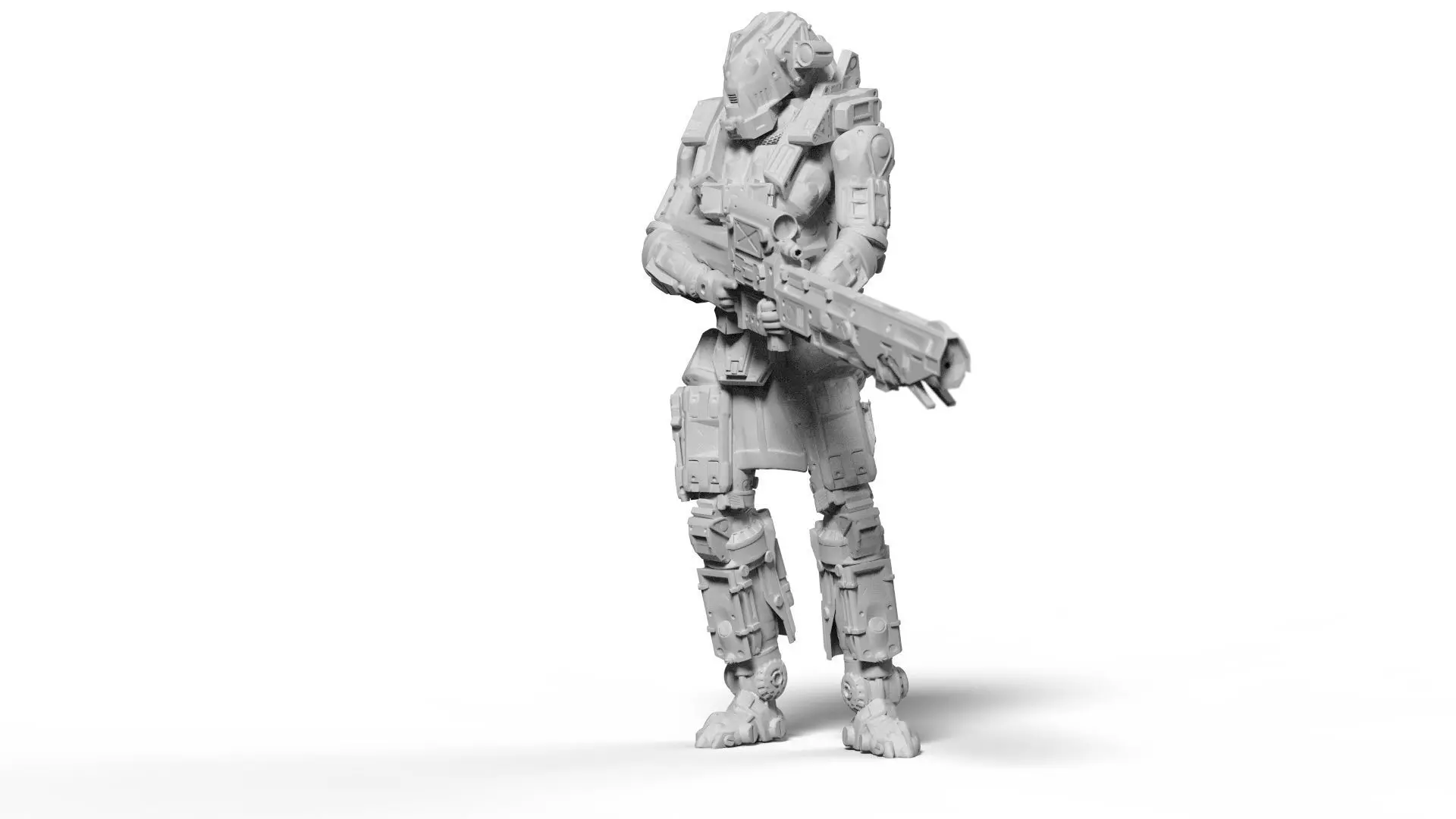 Scifi sniper rifle miniature 3D print model_0