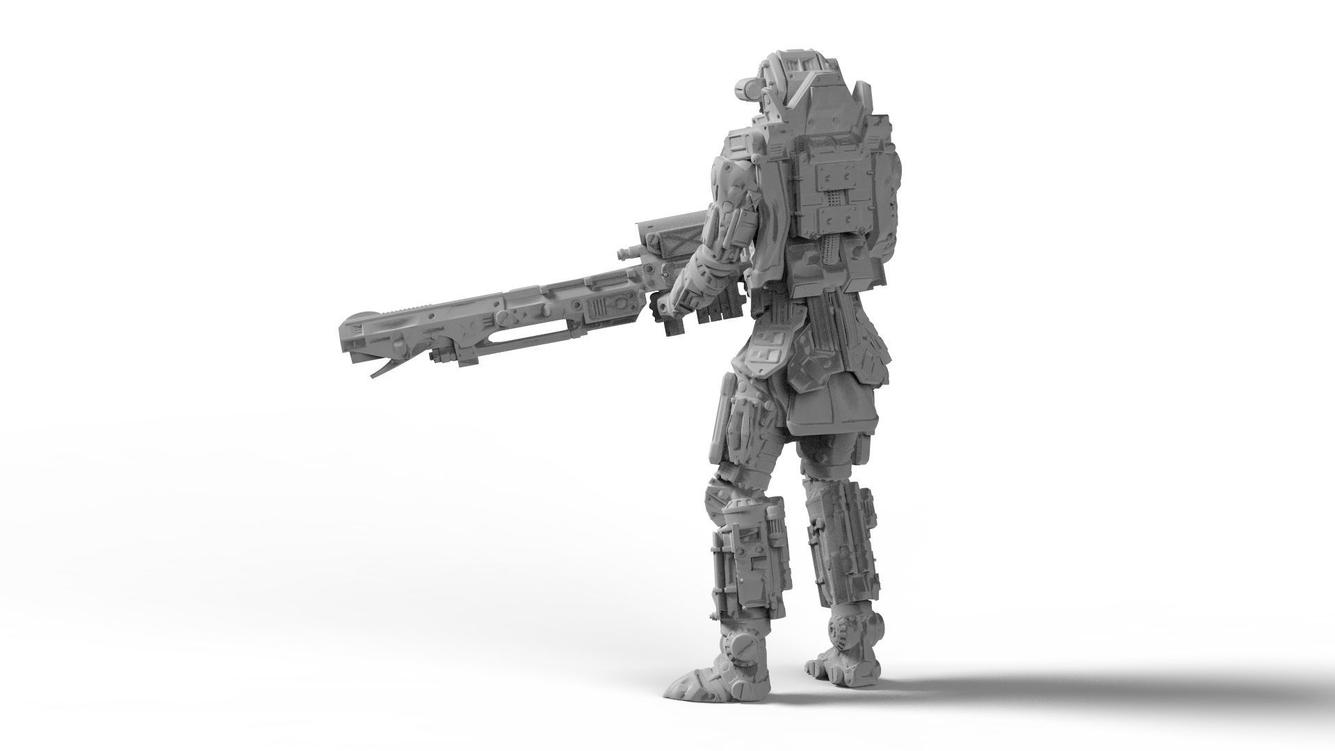 Scifi sniper rifle miniature 3D print model_2