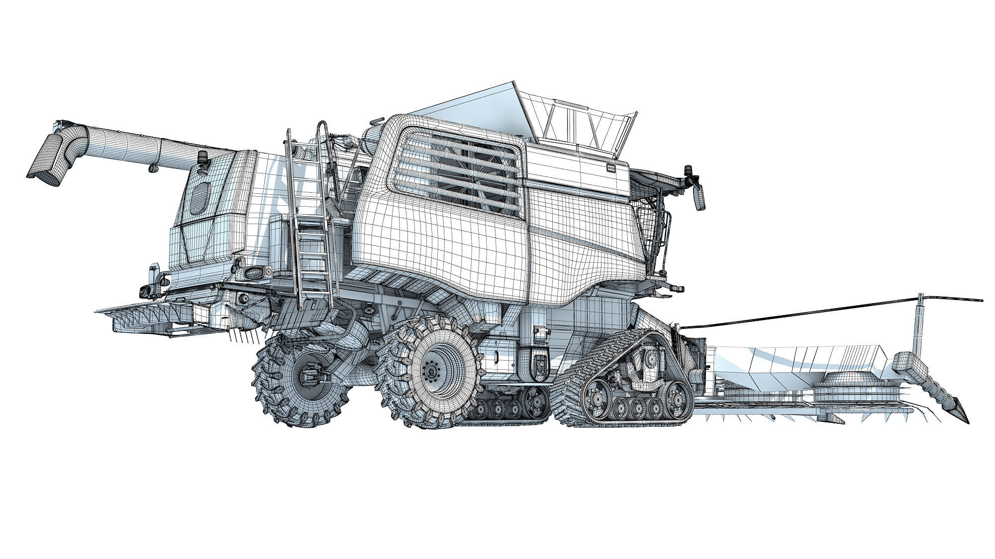 Tracked Combine Harvester 3D model_19