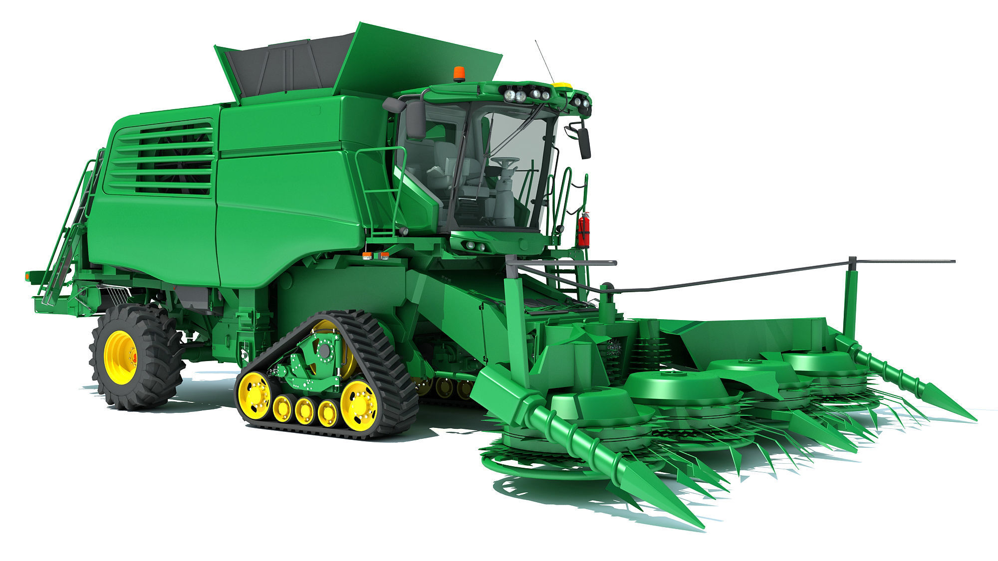 Tracked Combine Harvester 3D model_1