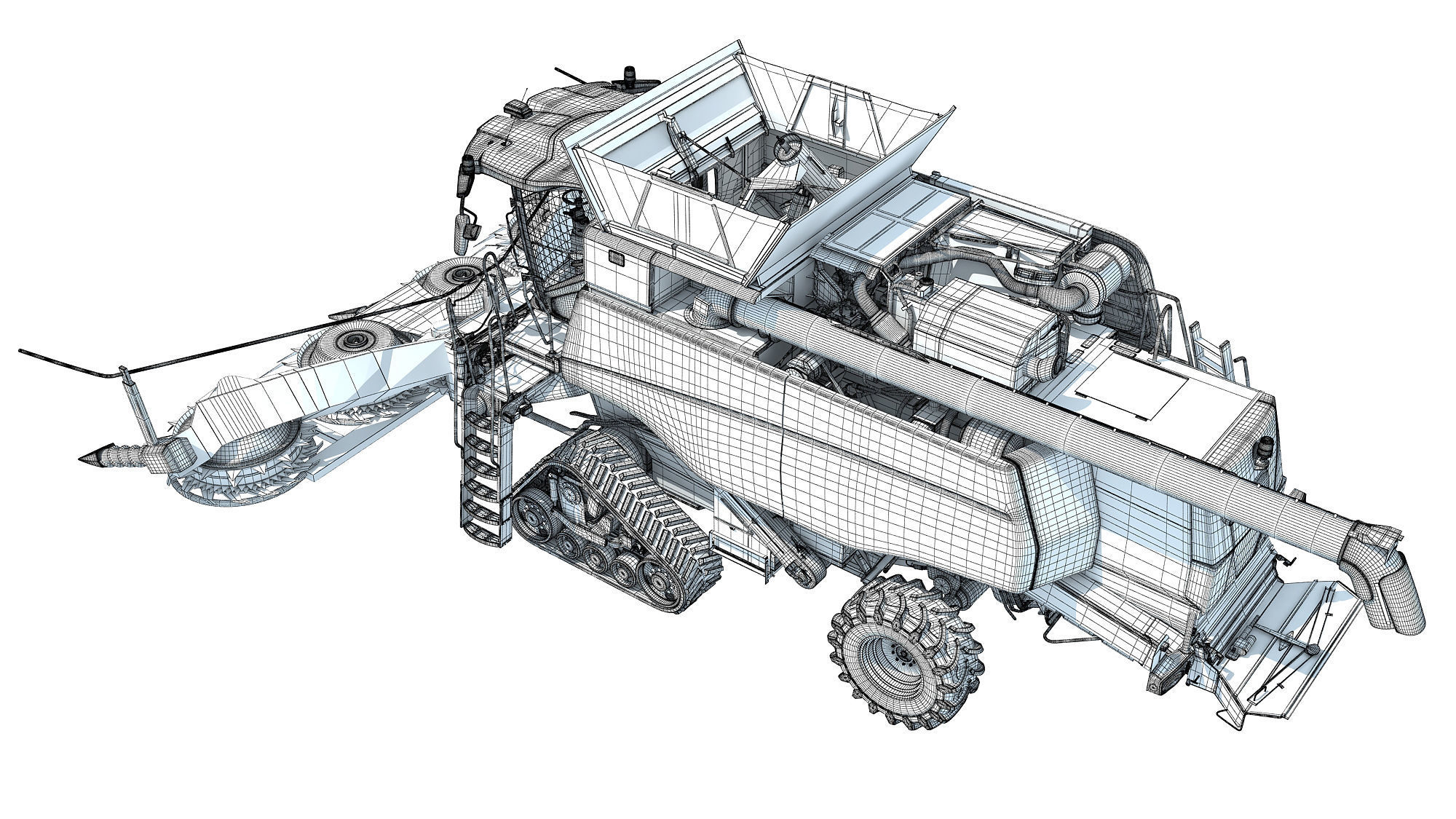 Tracked Combine Harvester 3D model_18