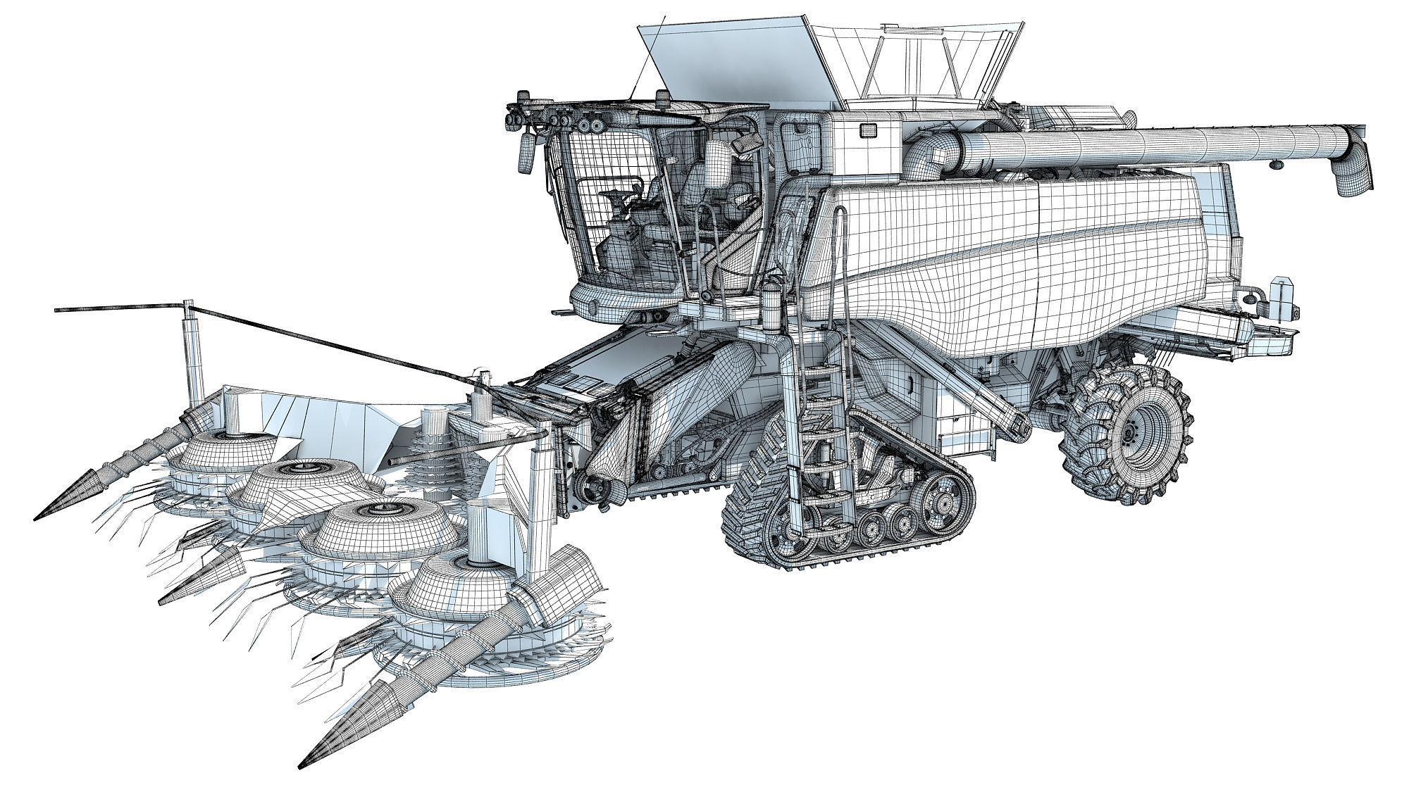 Tracked Combine Harvester 3D model_16