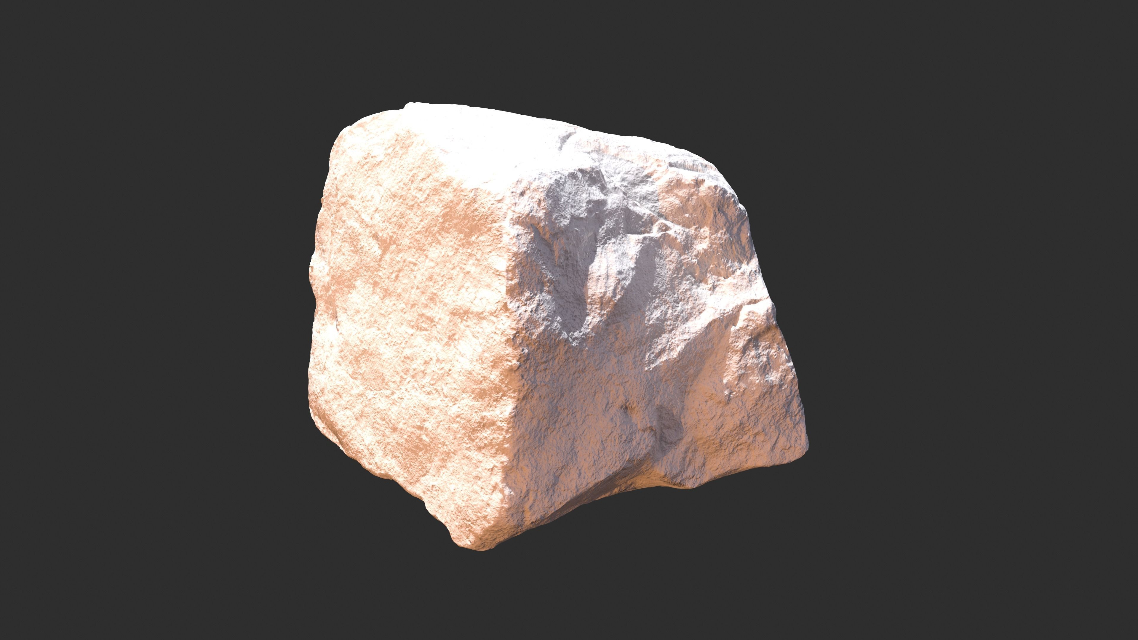 PBR Scanned Rock 3D model_3