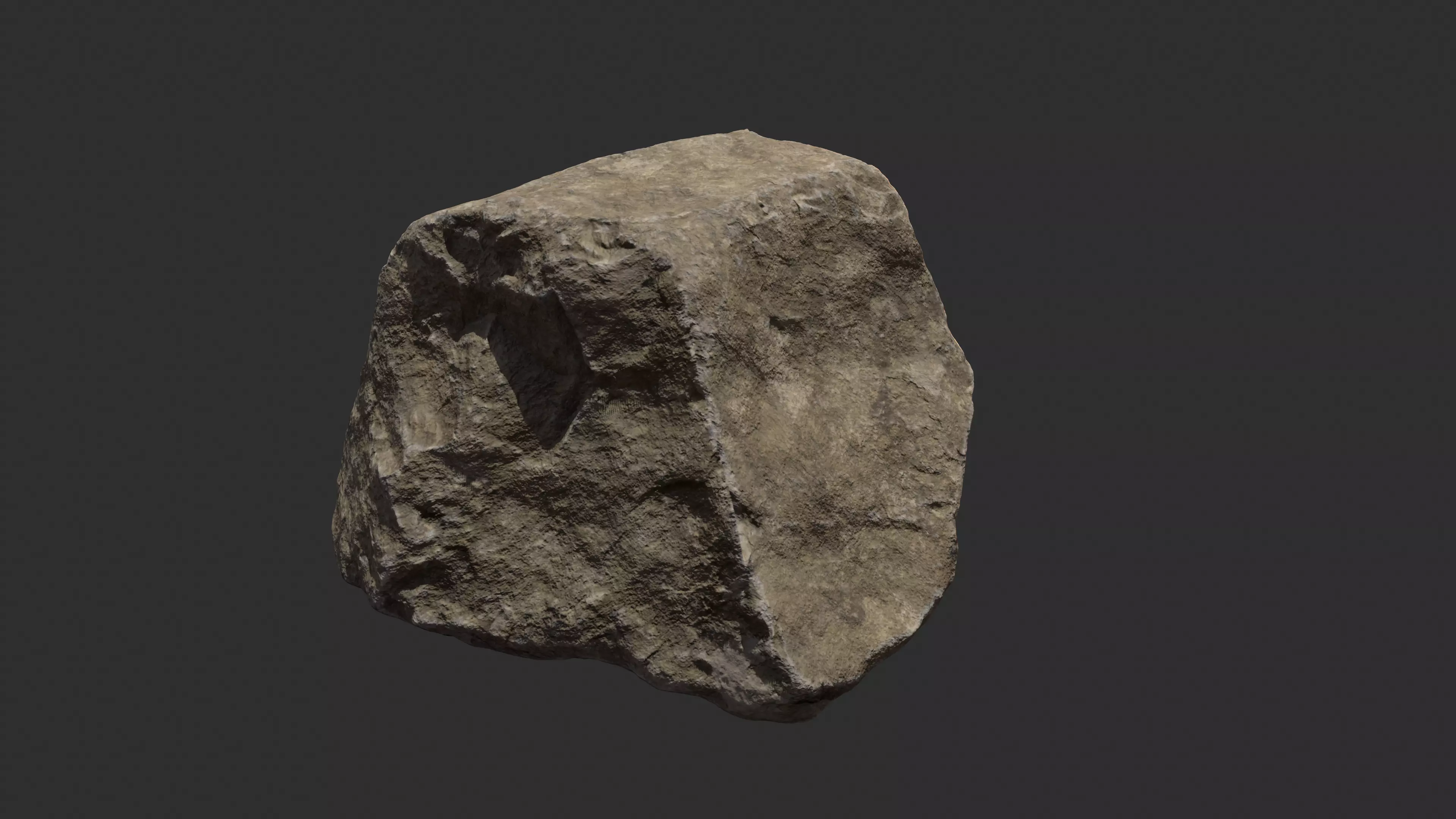 PBR Scanned Rock 3D model_0