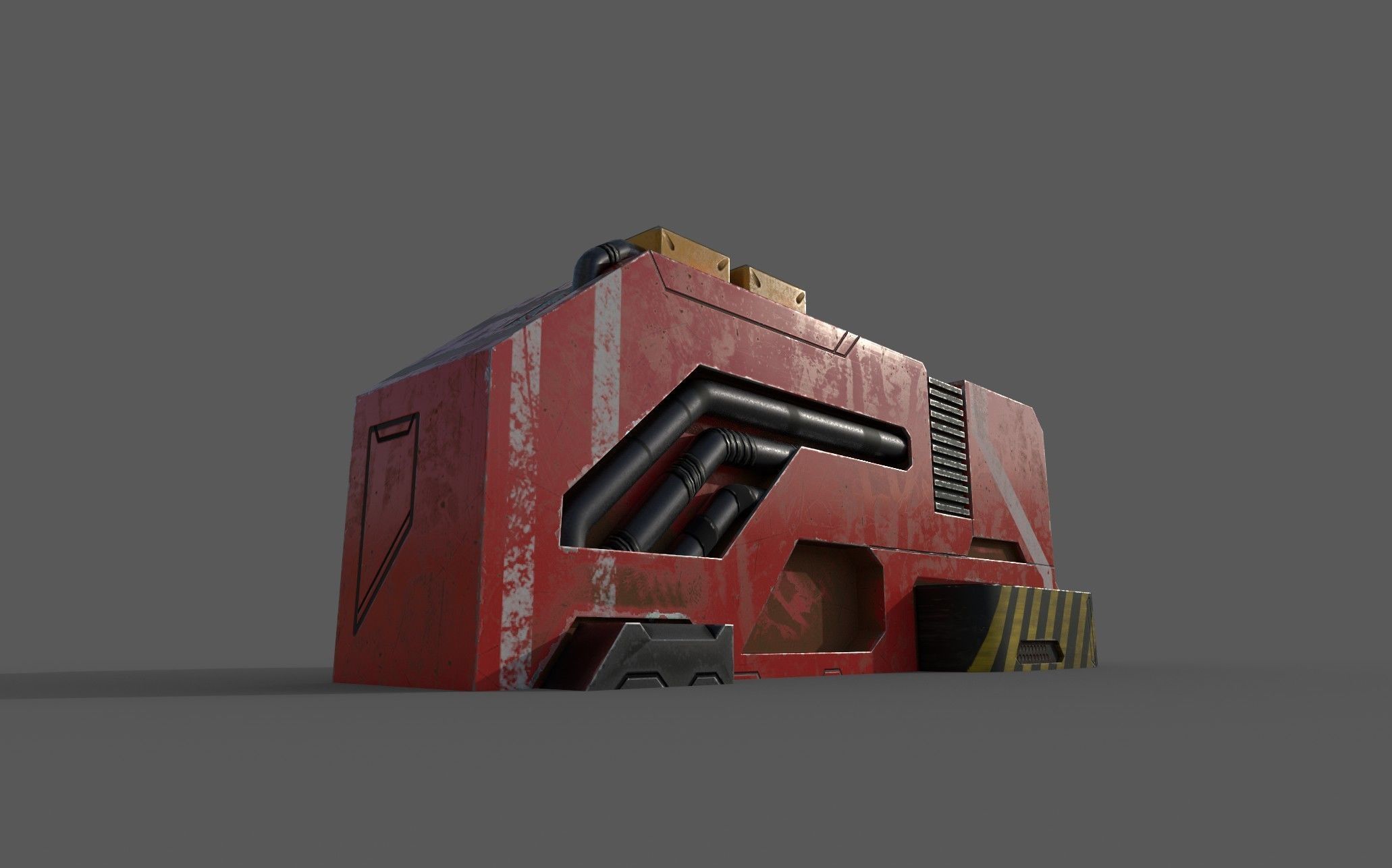 Futuristic container - openable Low-poly 3D model_10
