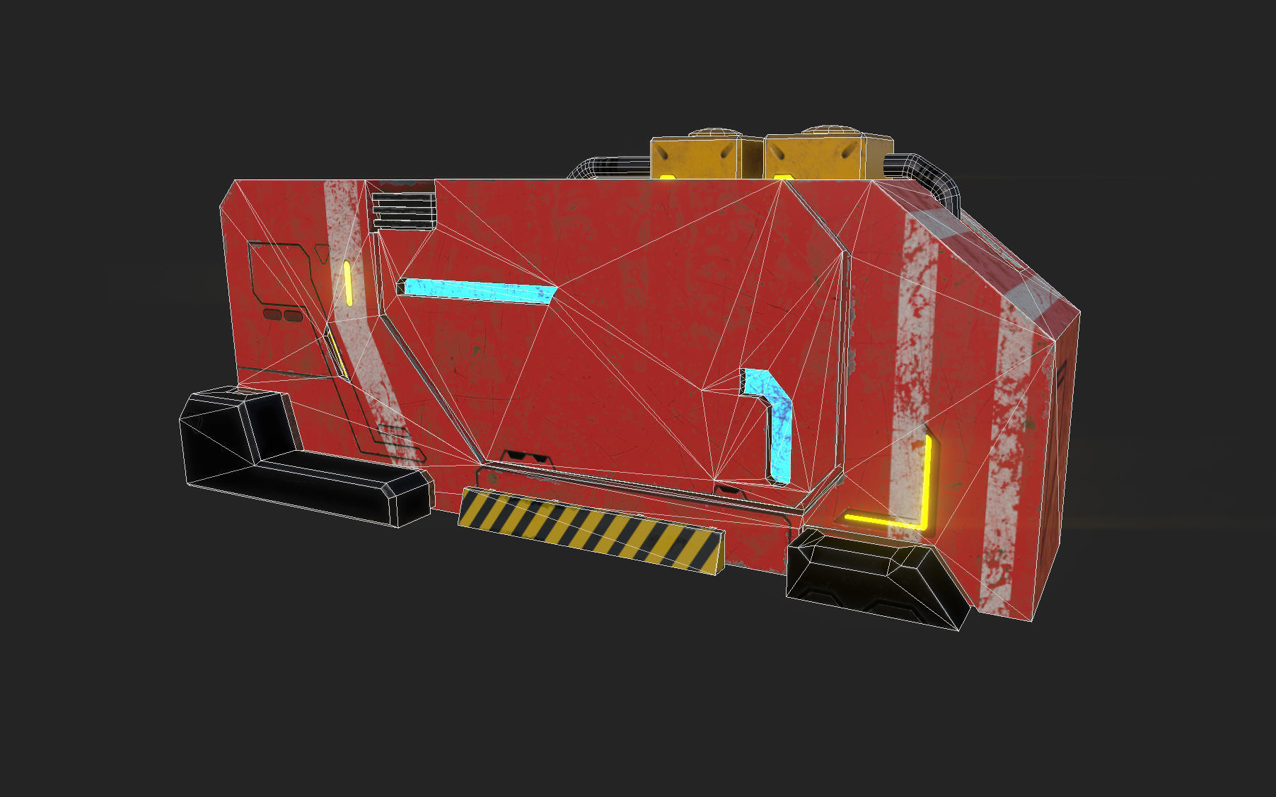 Futuristic container - openable Low-poly 3D model_6