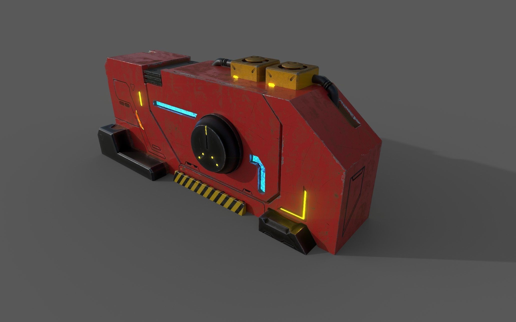 Futuristic container - openable Low-poly 3D model_5