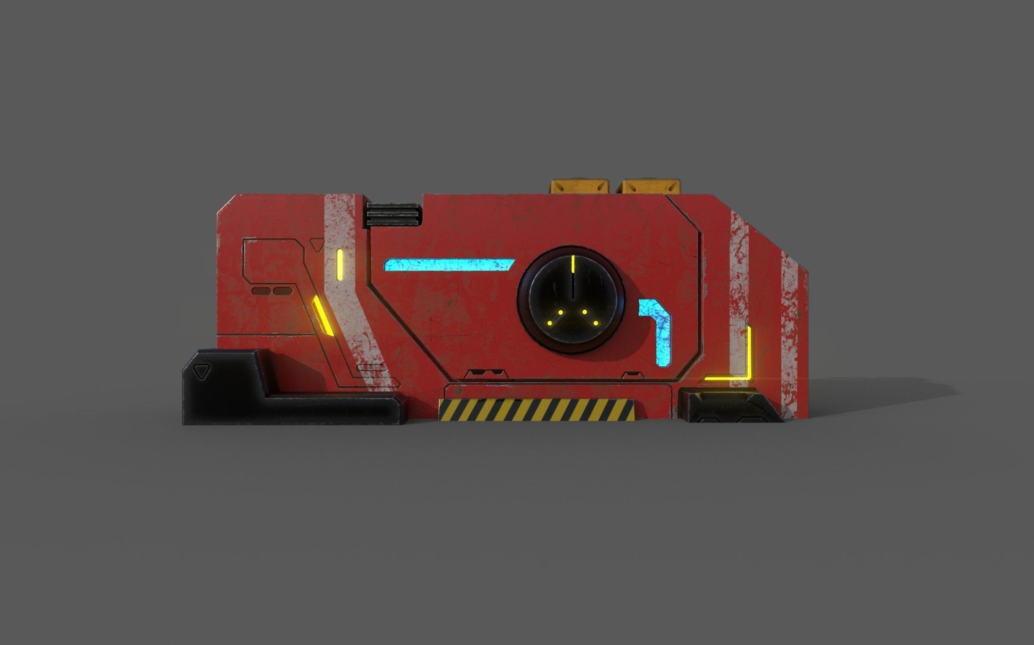 Futuristic container - openable Low-poly 3D model_13