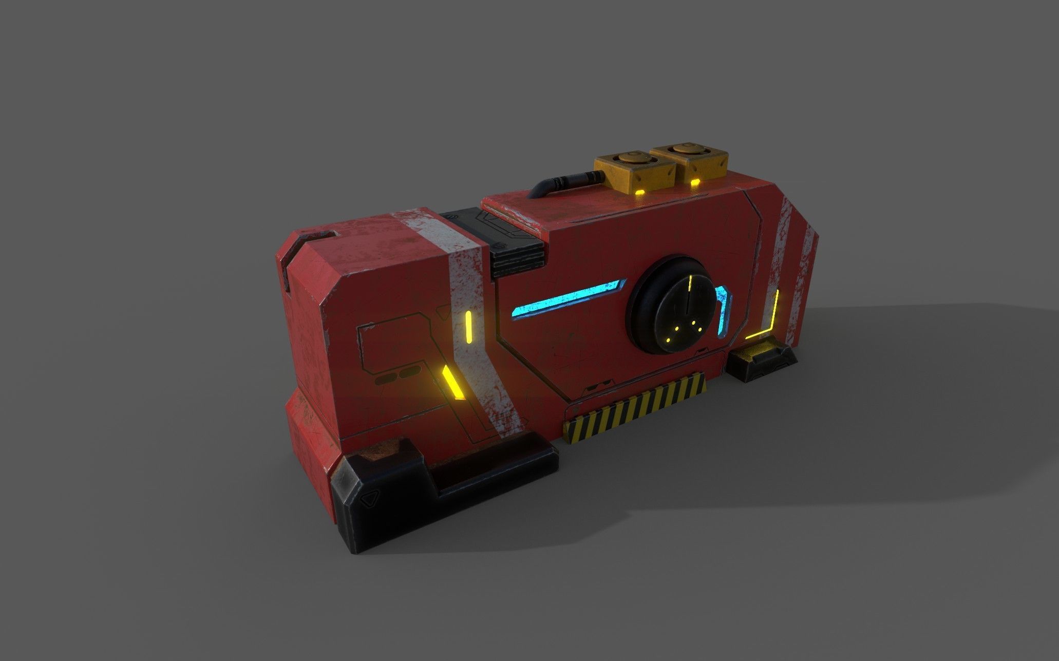 Futuristic container - openable Low-poly 3D model_9