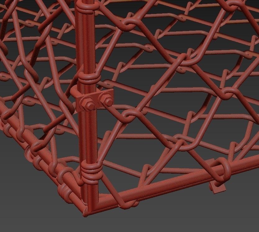 Metall gabion mesh 3D model_4