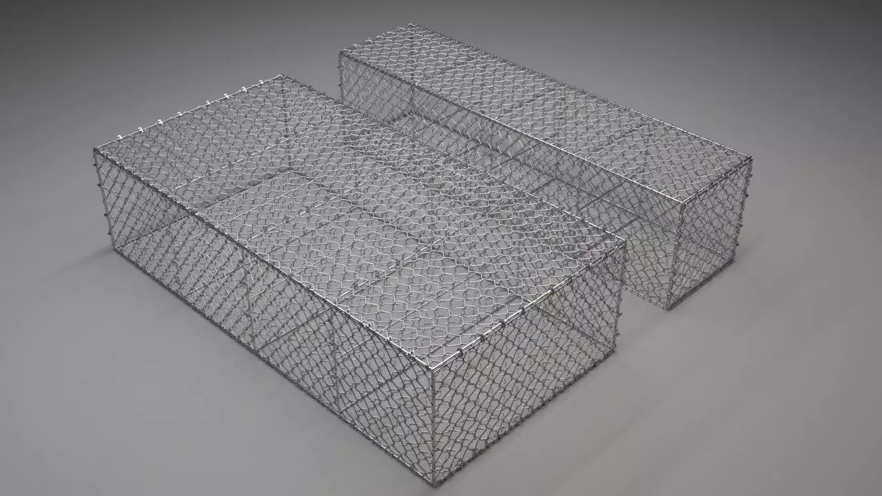Metall gabion mesh 3D model_0