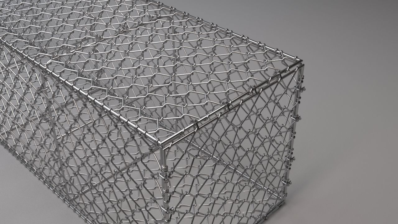 Metall gabion mesh 3D model_1