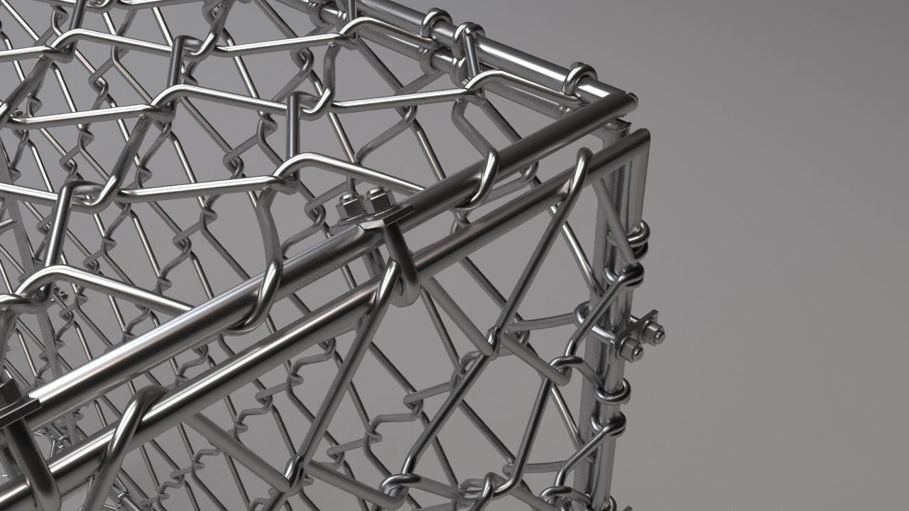 Metall gabion mesh 3D model_2