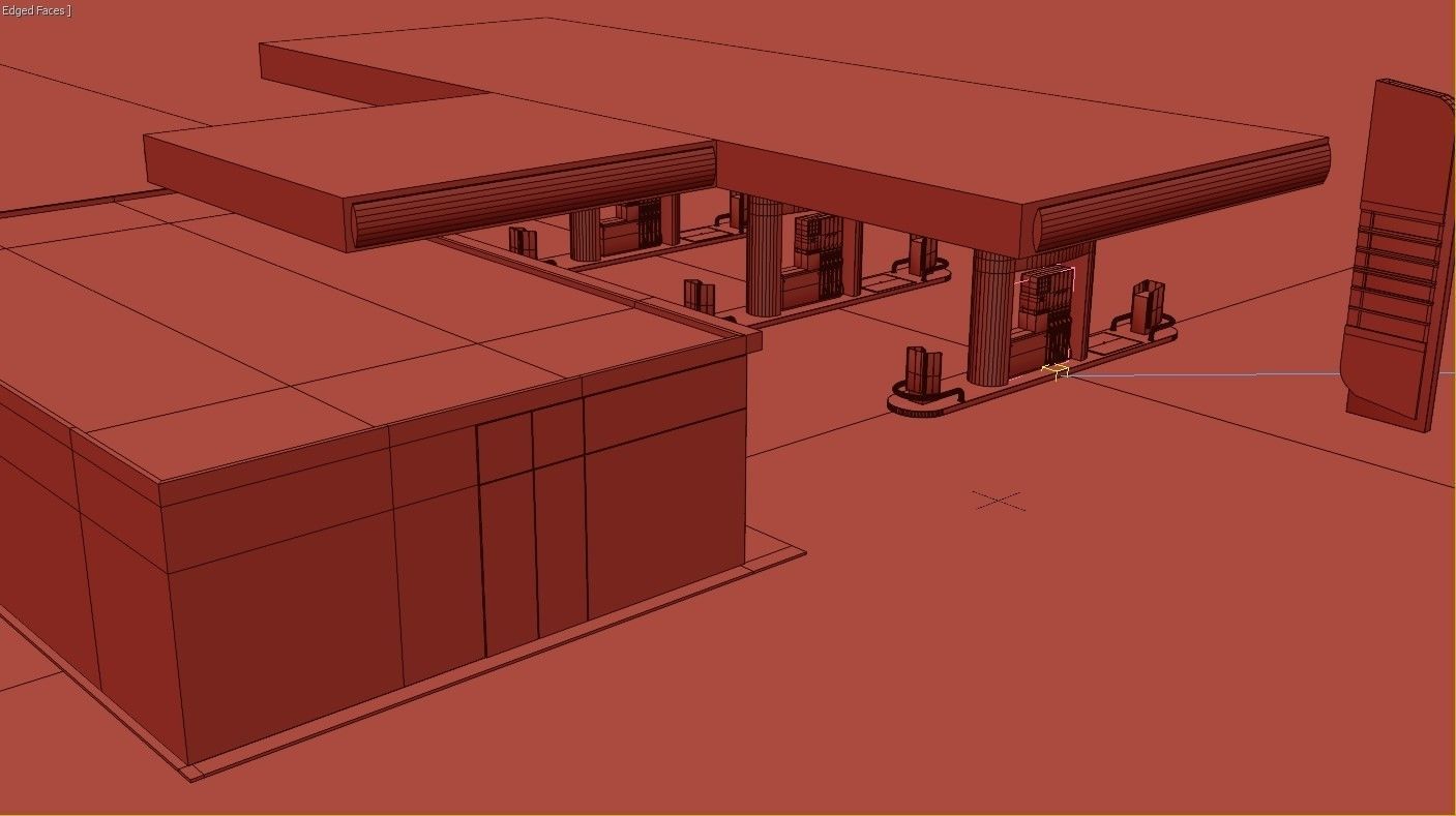 Gas station 3D model_4