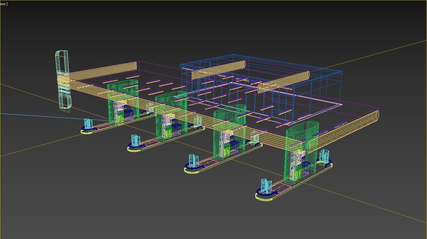 Gas station 3D model_3