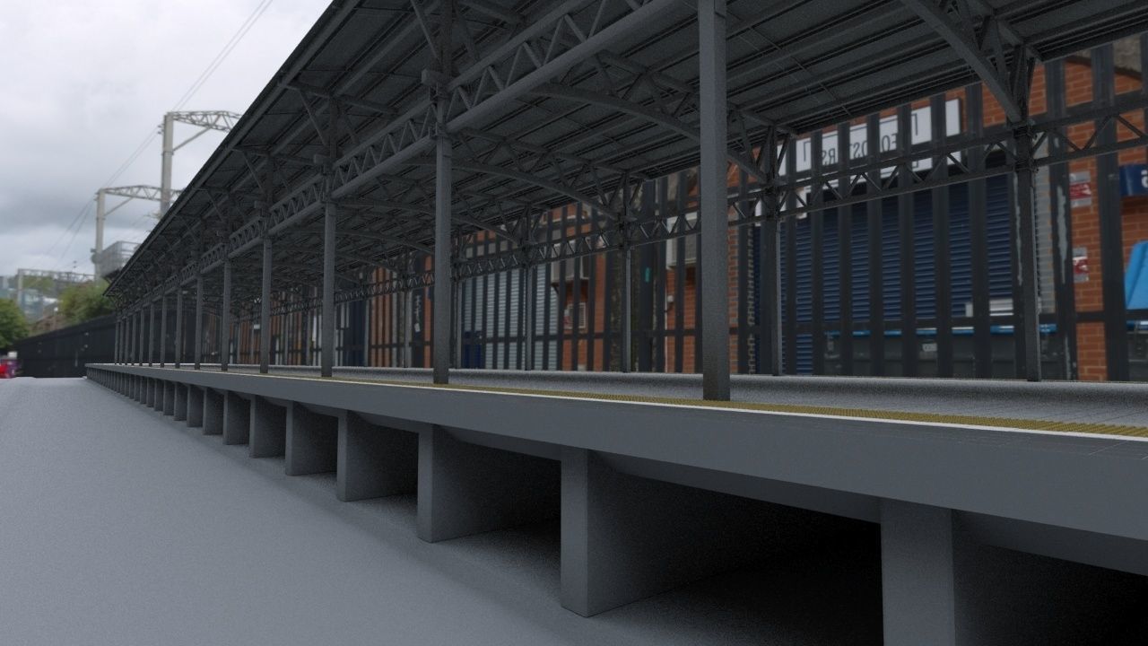 Railway station 3D model_1