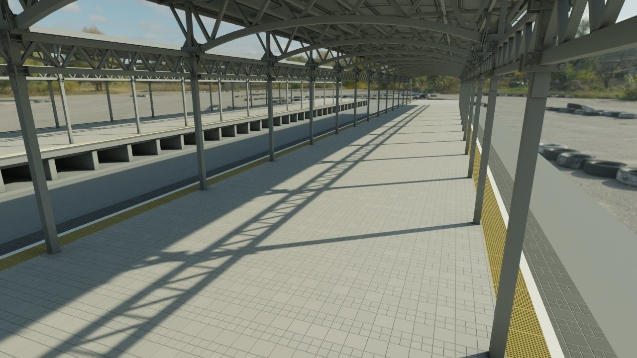 Railway station 3D model_2