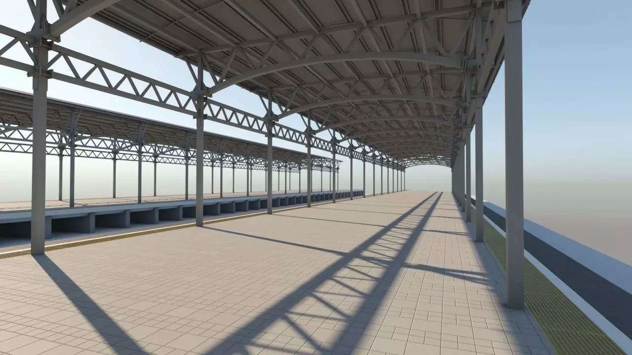 Railway station 3D model_0