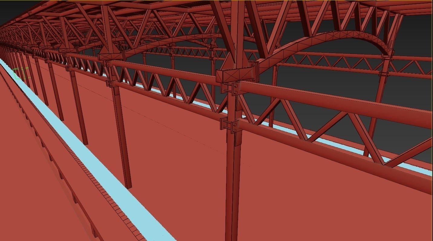 Railway station 3D model_4