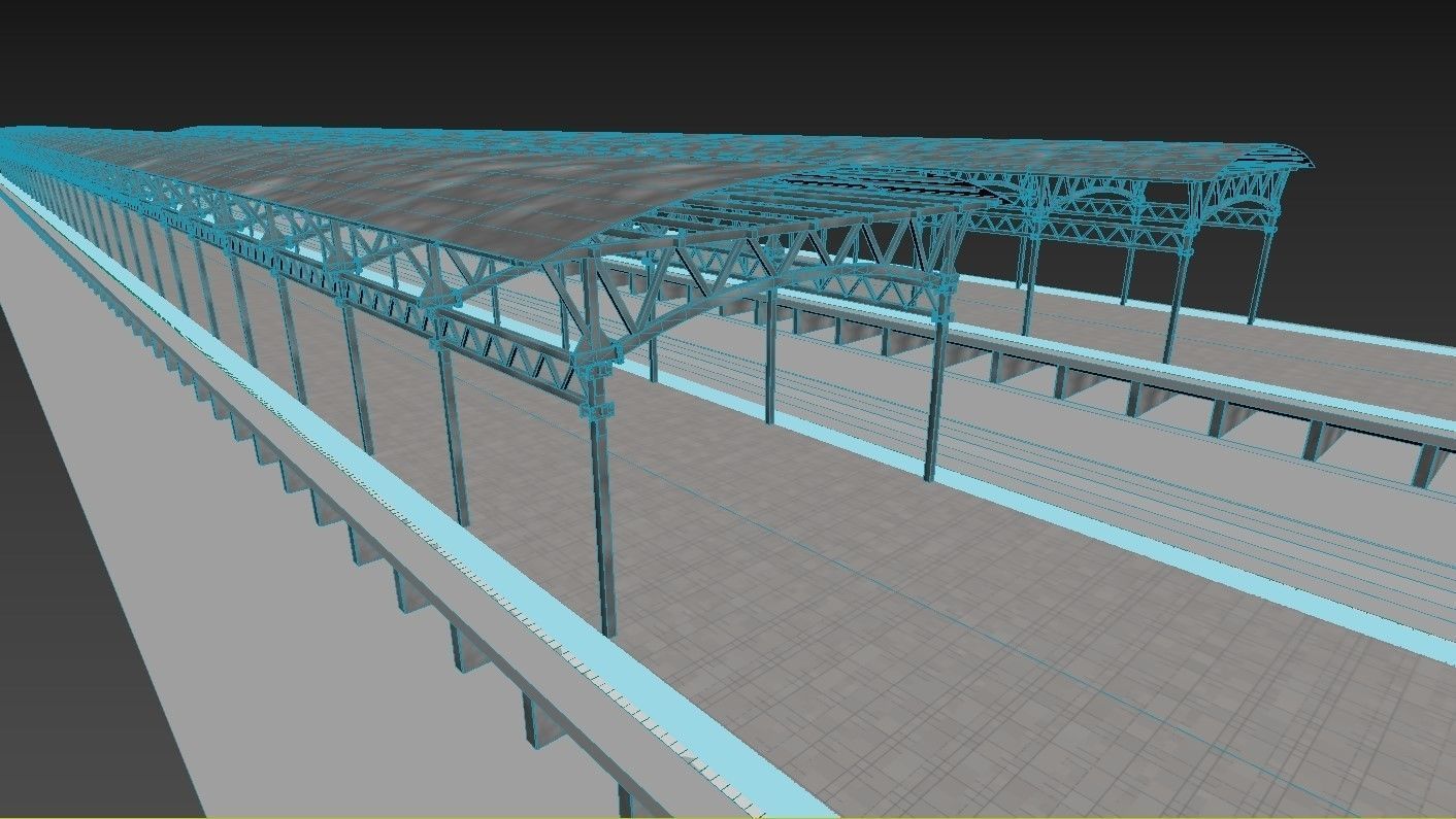 Railway station 3D model_3