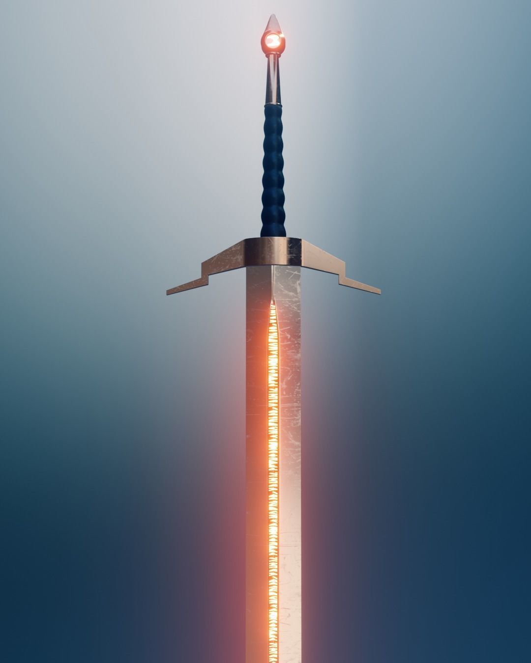 Medieval Sword 3D model_1