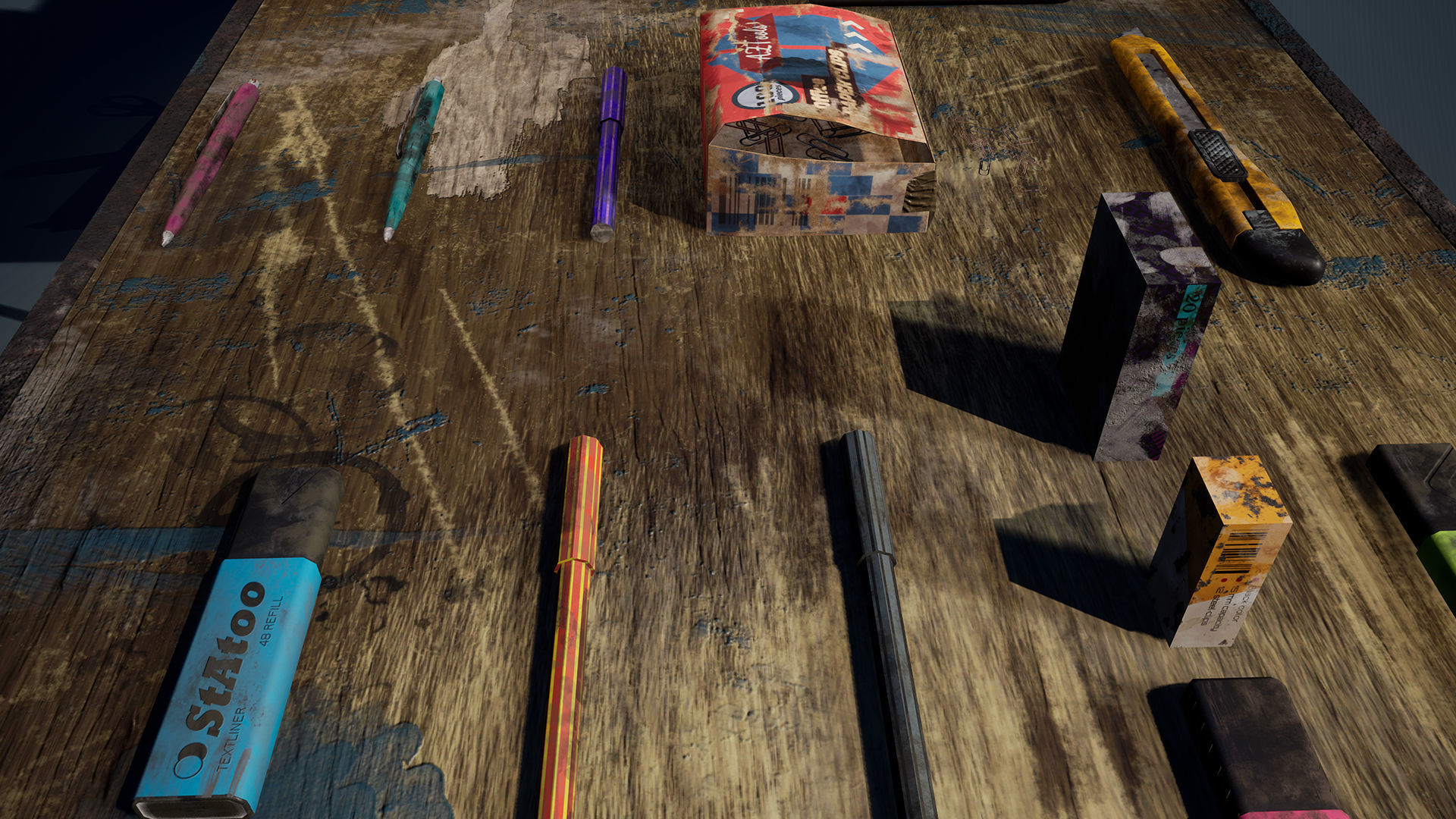 Abandoned Furniture pack and Desk with accessories 3D Model Collection_35